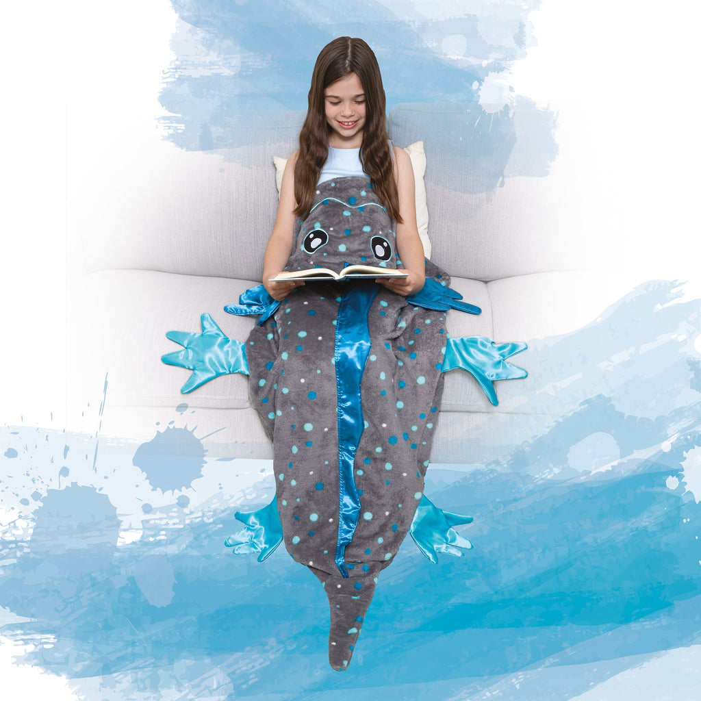 Tails, The Original Wearable Blanket with Sleeves, Super Soft Throw Fleece, Axolotl, Ages 5+ - Image 4