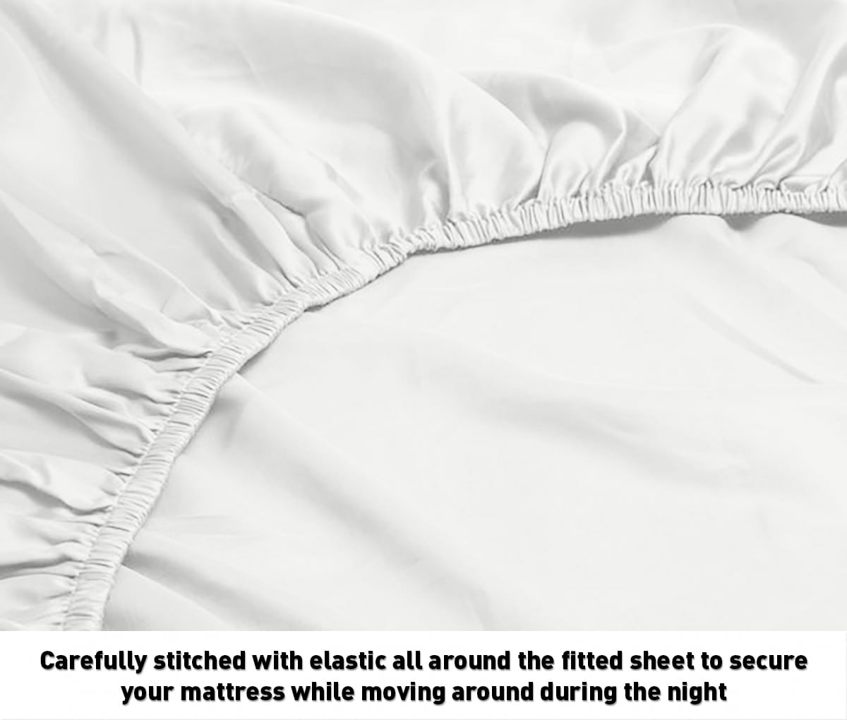 Luxurious Collection 1000 Thread Count 100% Cotton Bed Sheet Set (Twin XL, White) - Image 3
