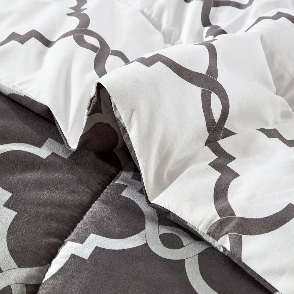 Lux Decor Collection 4 Piece Geometric Twin Comforter Set - Polyester Filling Reversible Washable Comforter Set - Image 5