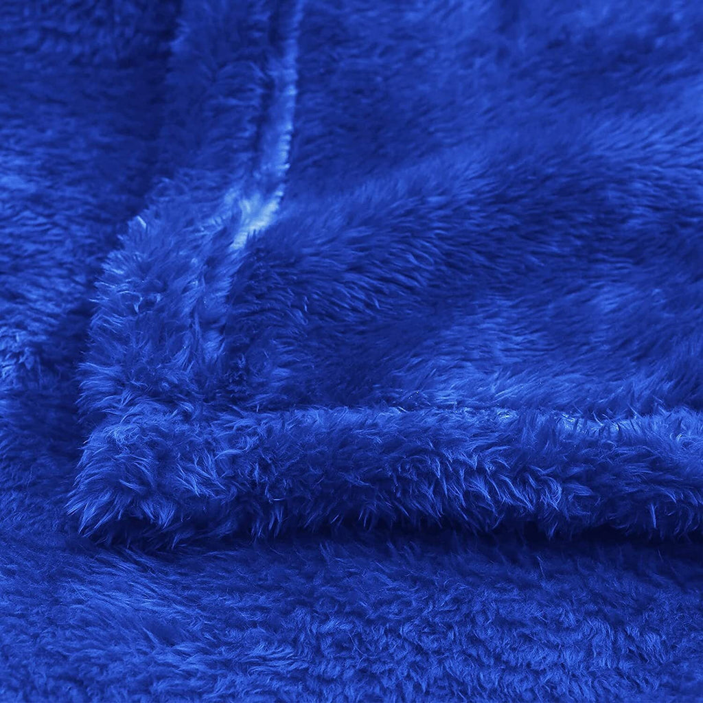 Plush Fuzzy Fleece Throw Blanket (40" x 50", Cobalt Blue)- Soft, Warm and Lightweight - Image 5