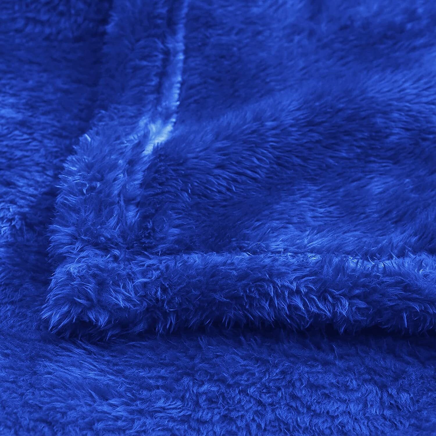 Plush Fuzzy Fleece Throw Blanket (40" x 50", Cobalt Blue)- Soft, Warm and Lightweight - Image 5