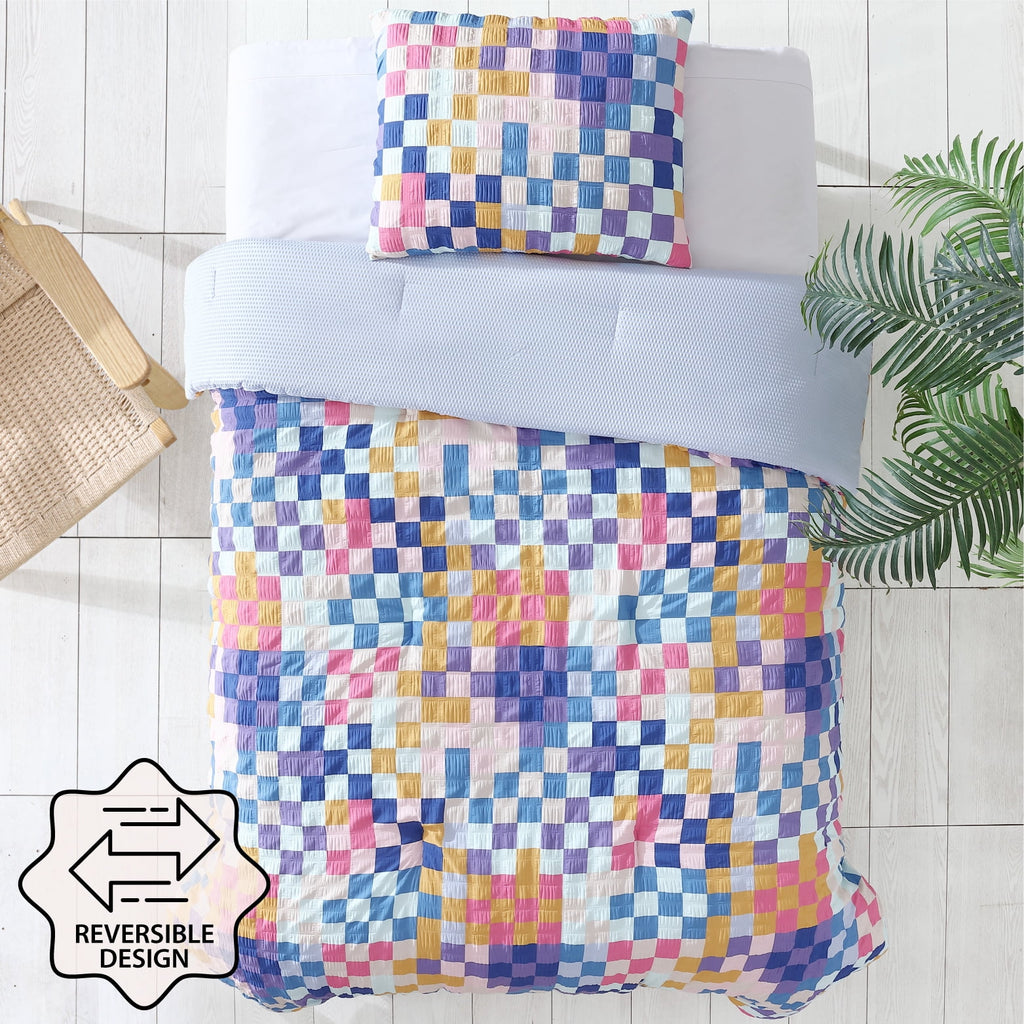 2-Piece Textured Multi-Check Comforter Set, Twin/TwinXL - Image 6