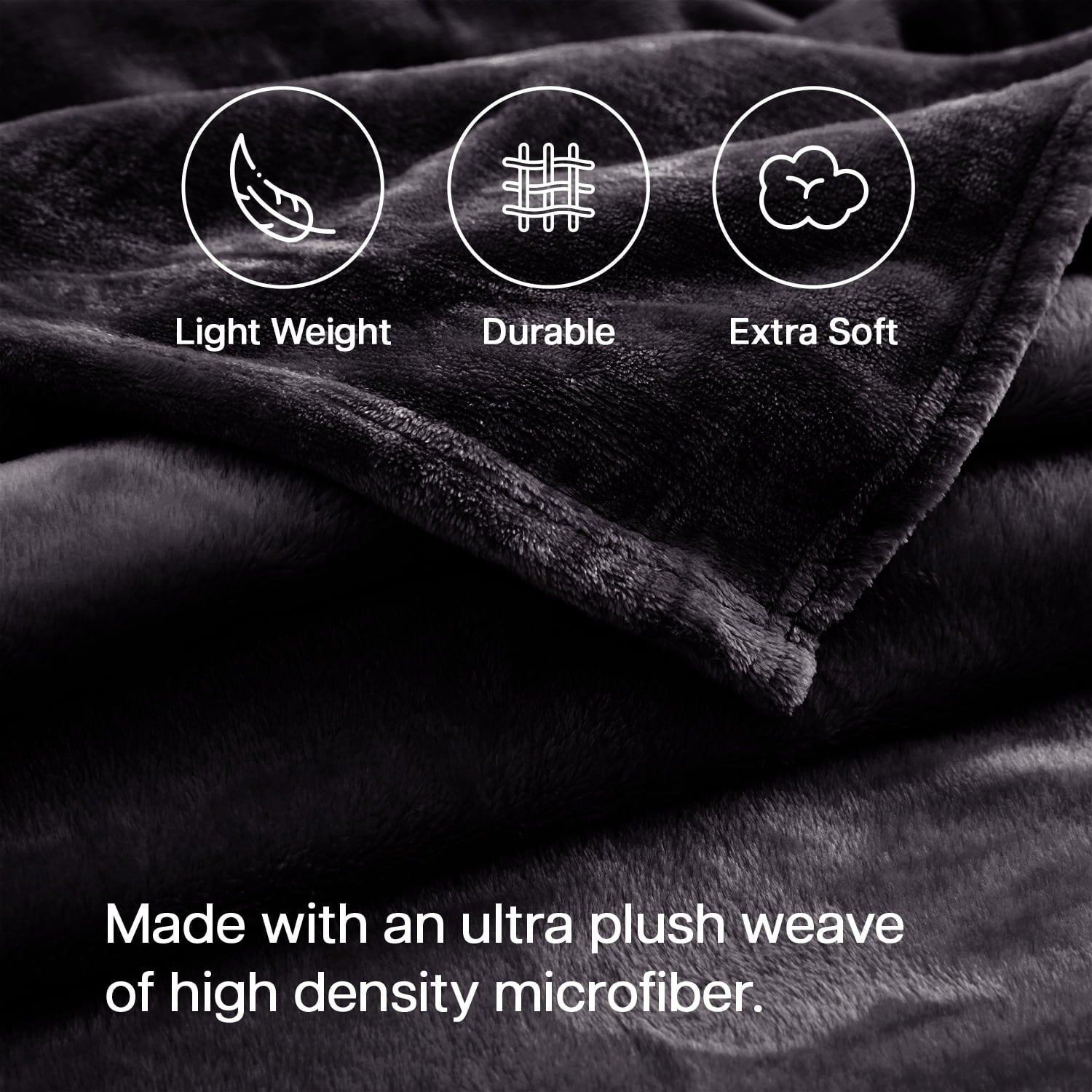 Ameha Microplush Fleece Blanket Cozy for Bed and Throw Cozy for Bed and Throw 310 GSM Soft Microfiber Lightweight Warm Fluffy & Soft Black T - Image 6