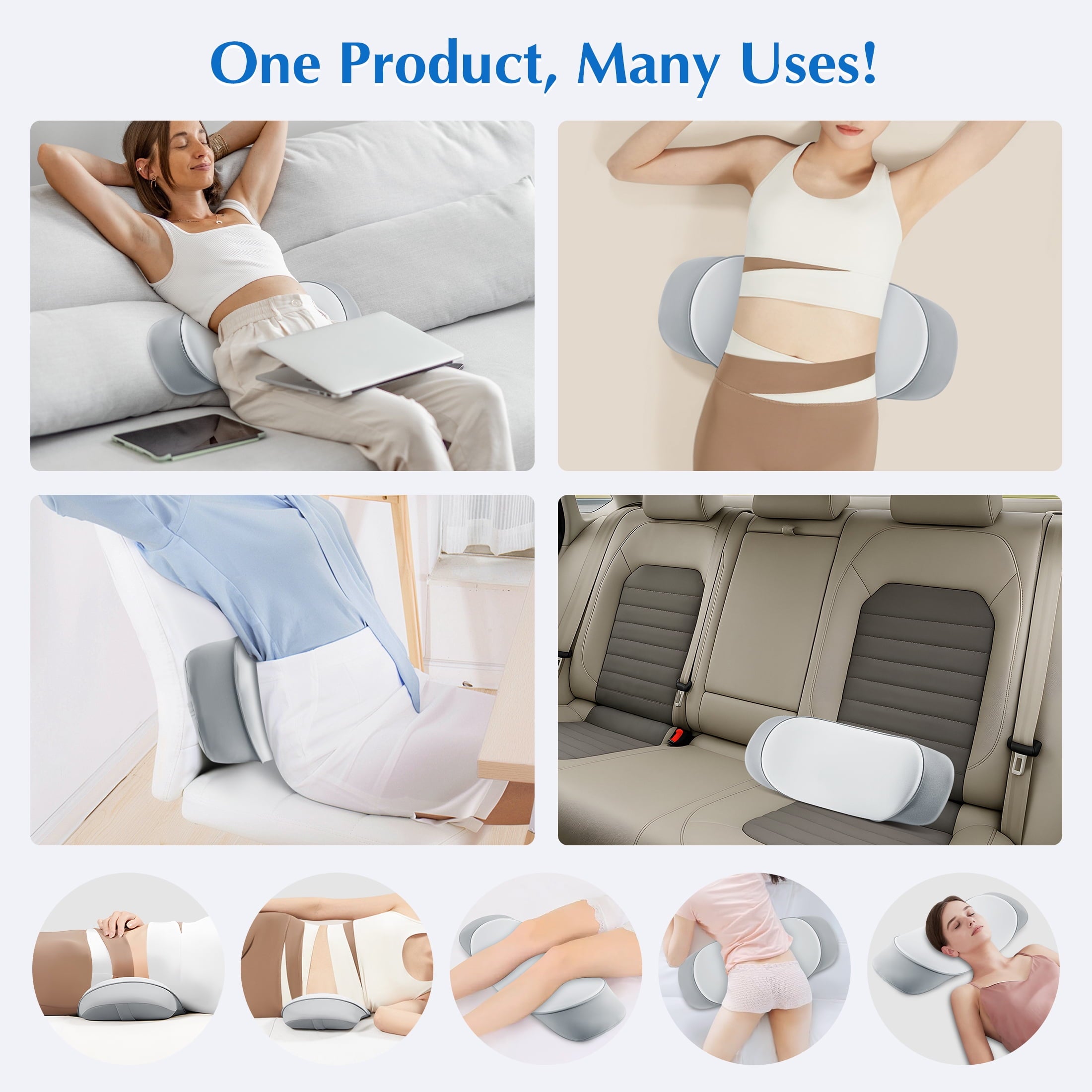 Lumbar Support Pillow for Bed Memory Foam Lower Back Pain Relief, Adjustable Waist Pillow for Sleeping & Side Sleeper... - Image 6