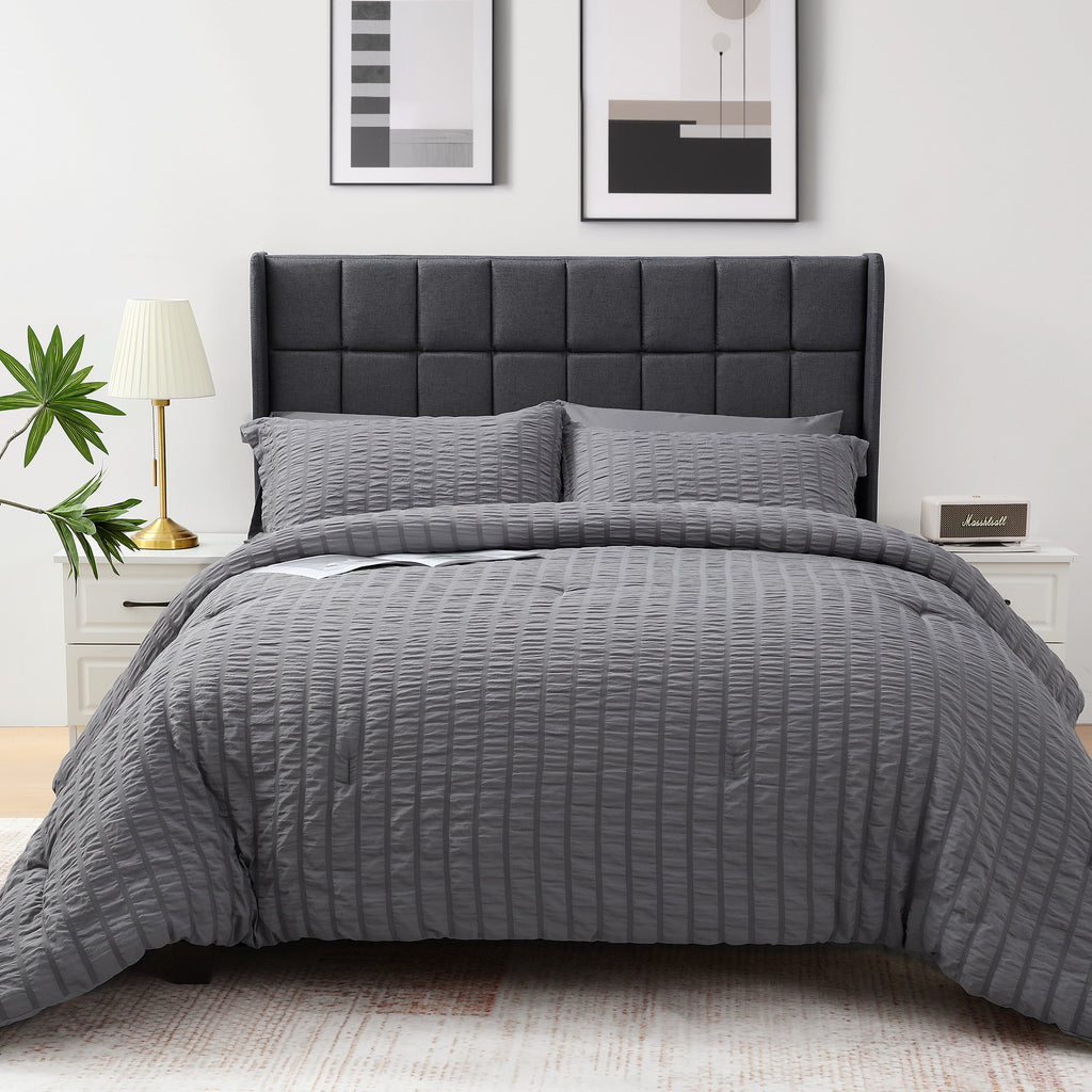 Vccoem 7 Piece Queen Comforter Set, Bed in a Bag with Sheets, Pillowcases & Shams, All Season Soft Bedding, Cozy and Lightweight, Machine Wa - Image 5