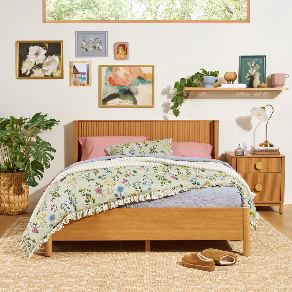 100% Cotton Botanical 3-Piece Sage Green Comforter Set, Full/Queen - Image 5