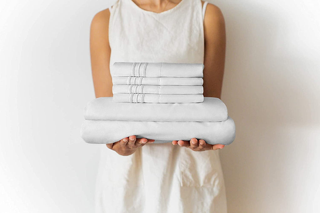 CGK Linens 6-Piece Breathable and Cooling Sheet Set With Extra Matching Pillowcases - King Size Bed Sheets Fits 8"-16... - Image 6