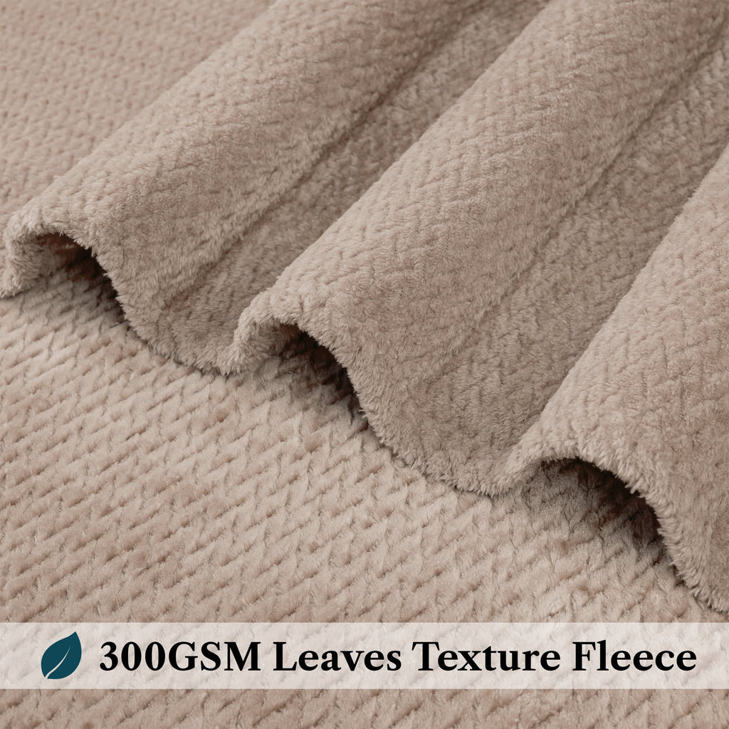 PAVILIA Soft Fleece Taupe Tan Throw Blanket for Couch, Lightweight Plush Warm Blankets for Bed, Fuzzy Cozy Flannel Blanket Throw for Sofa, T - Image 4
