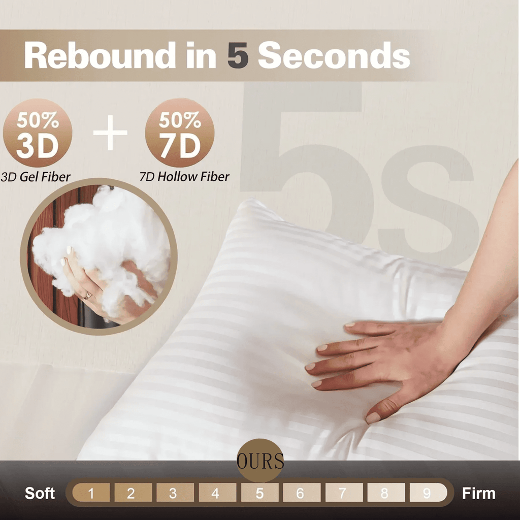 COOKEY Pillow for Bed Standard Size Set of 2 ,Down Alternative Pillows for Sleeping 20x26inch, Luxury Hotel Pillow for Back,Stomach or Side - Image 3