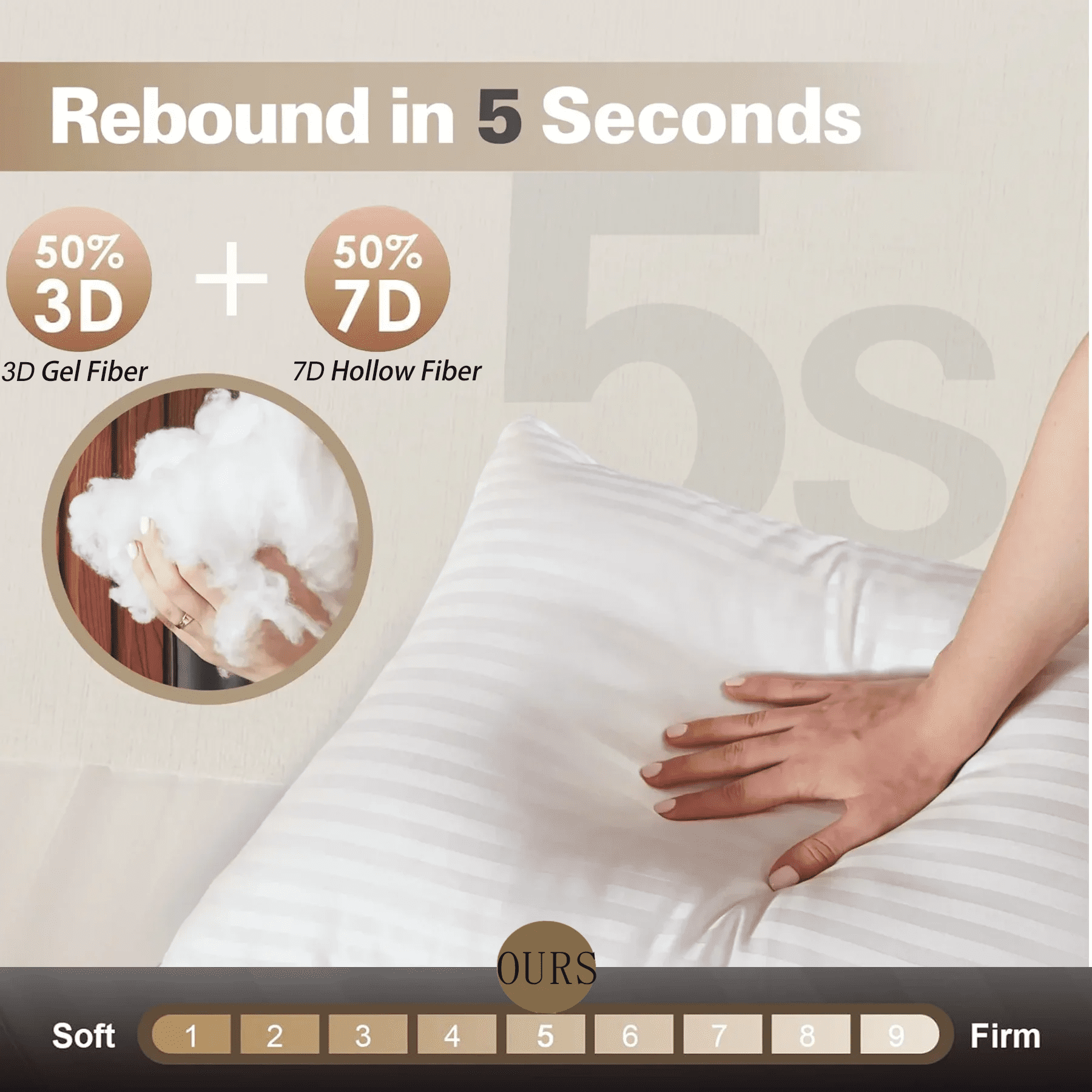 COOKEY Pillow for Bed Standard Size Set of 2 ,Down Alternative Pillows for Sleeping 20x26inch, Luxury Hotel Pillow for Back,Stomach or Side - Image 3
