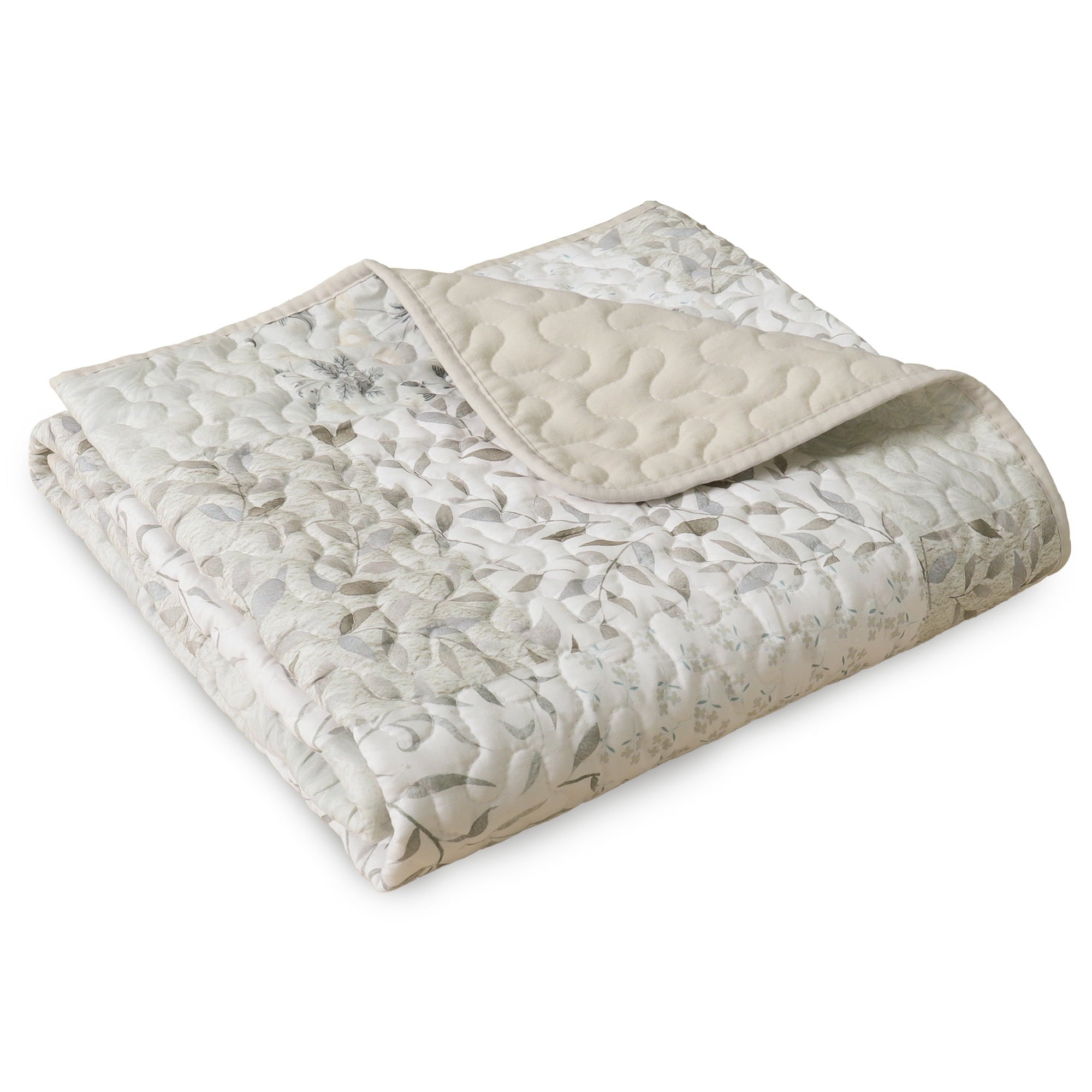 Microfiber Boho Patchwork Pattern Quilted Throw Blanket for Bed/Couch/Sofa, Soft and Lightweight (50"x 60", Grey) - Image 5