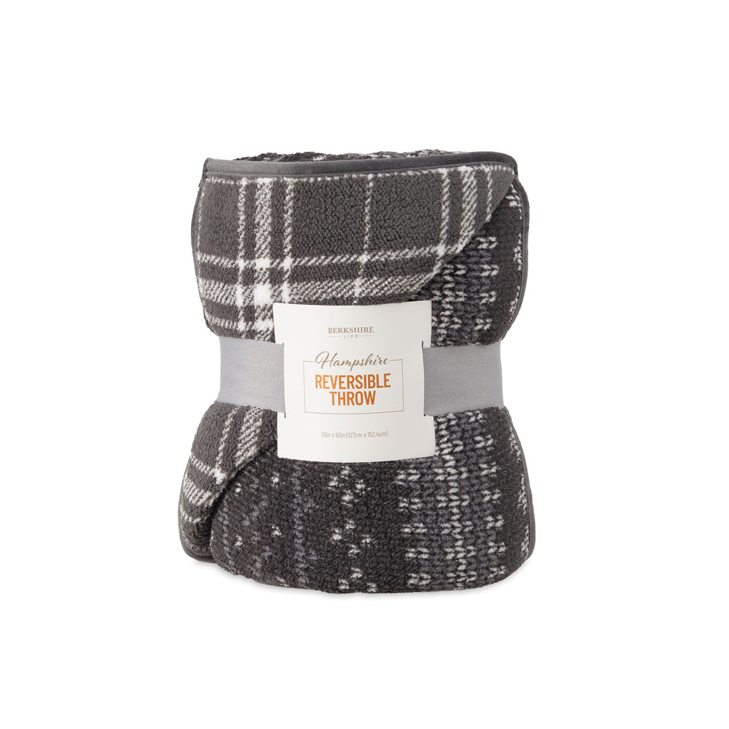 Berkshire Life Reversible Printed Hampshire Soft Throw Blanket, Glacier Fair Isle - Image 5
