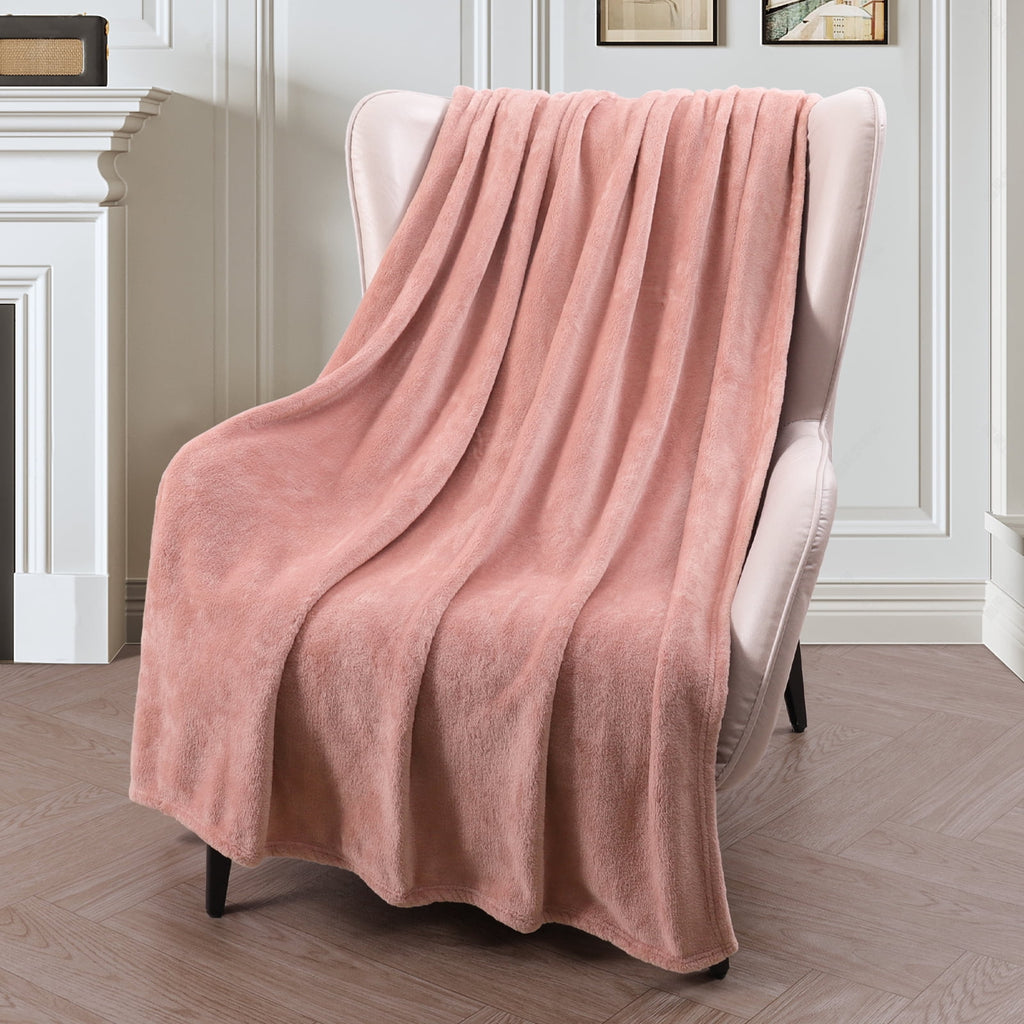 Fleece Throw Blanket for Couch, Sofa, Super Soft and Warm Blankets, Pink Throw All Season Use, Cozy, Plush, Lightweig... - Image 5