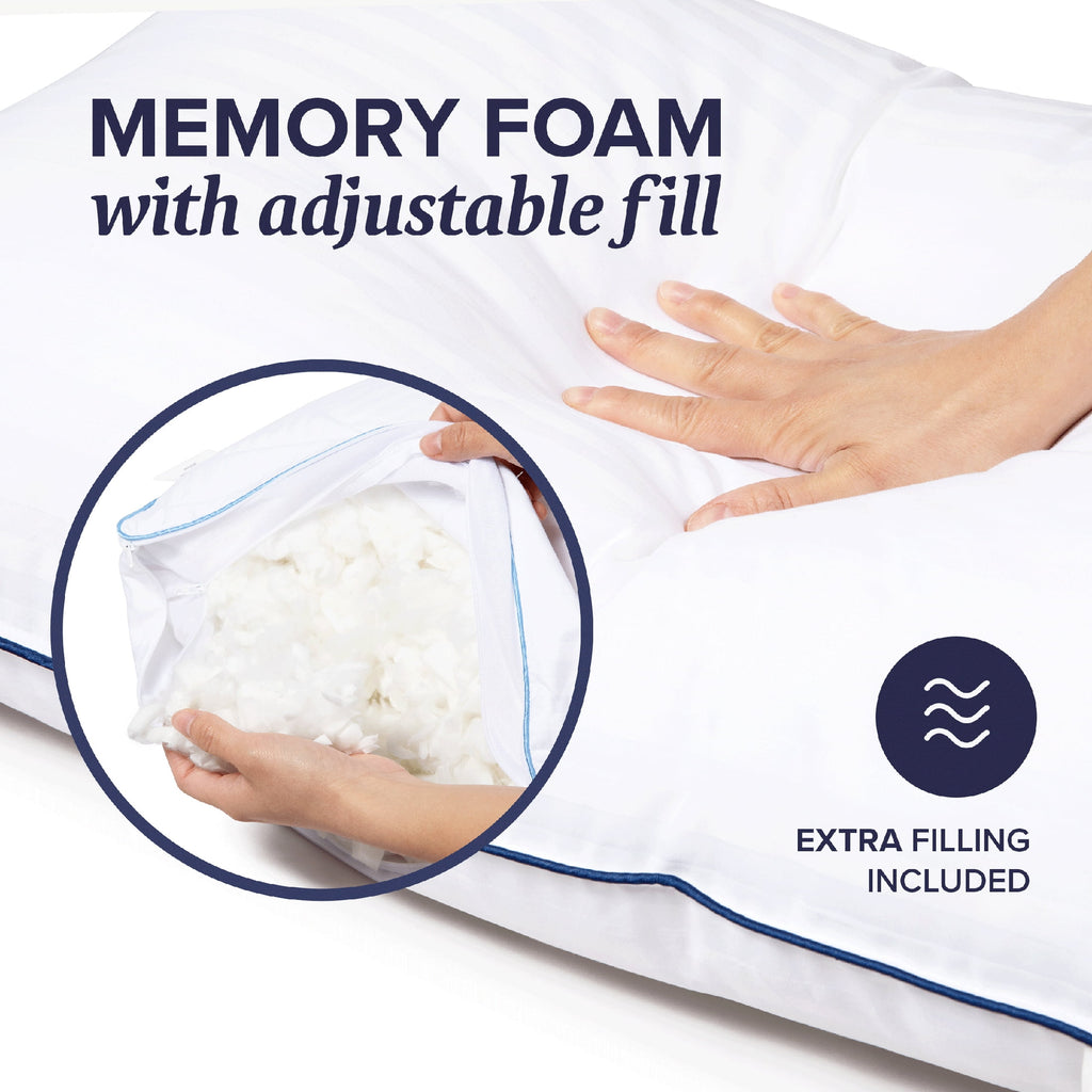 Beckham Hotel Collection Customizable Memory Foam Queen Pillow 1Pack, Adult - Image 2