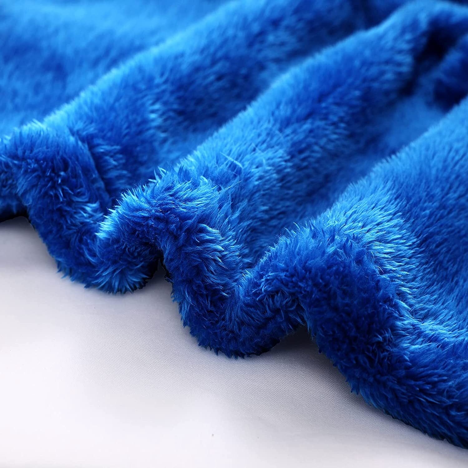 Plush Fuzzy Fleece Throw Blanket (40" x 50", Cobalt Blue)- Soft, Warm and Lightweight - Image 2