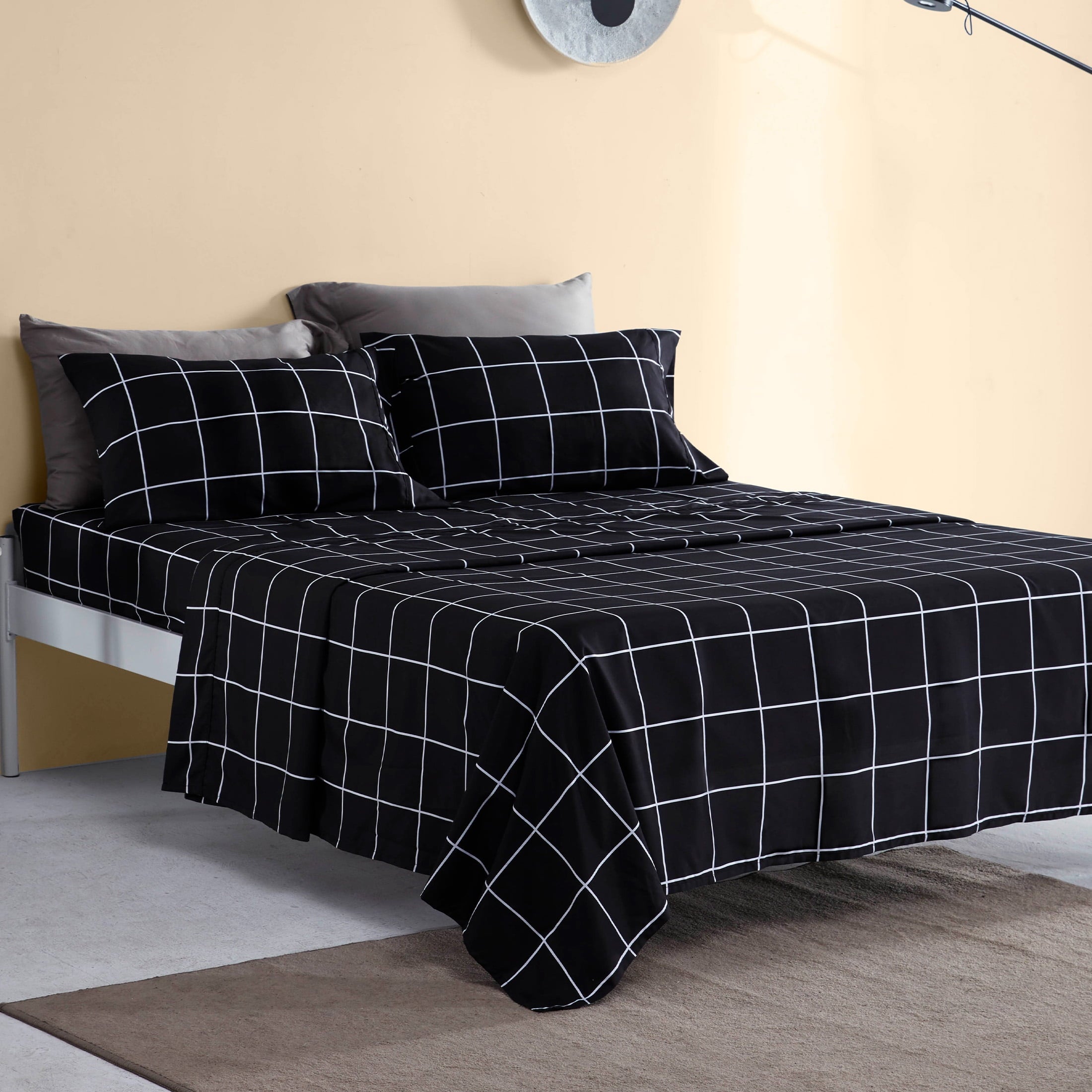 Full Bed Sheet Set, 4 Pieces Breathable & Super Soft, Easy Care Printed Microfiber with Deep Pocket & Envelope Closur... - Image 5