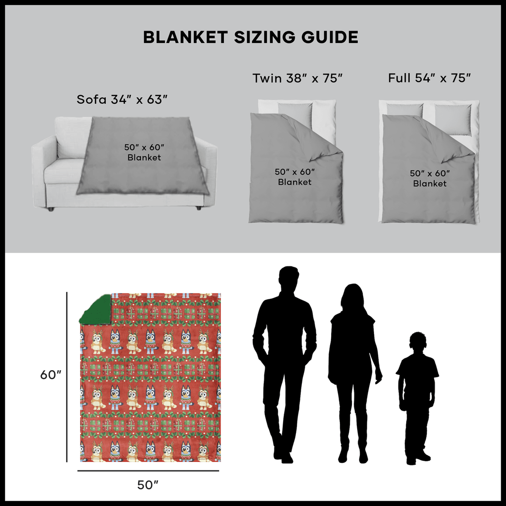 Bluey Holidays are Nice Silk Touch Throw Blanket with Sherpa Reverse 50 x 60 inches - Image 5