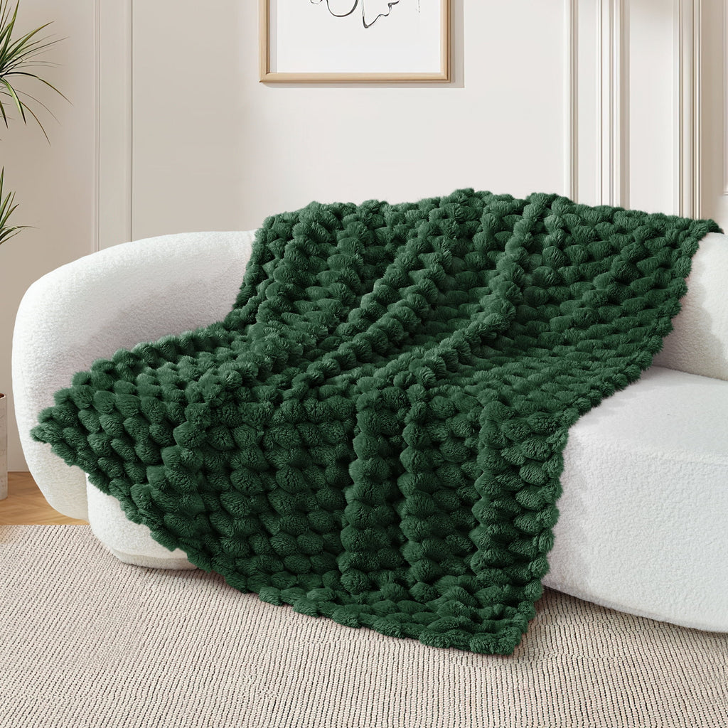 50"x60" Throw Blanket for Couch with Expanded 3D-Jacquard Pattern, Fuzzy Soft Cozy Exquisite Blankets or All Season, ... - Image 2