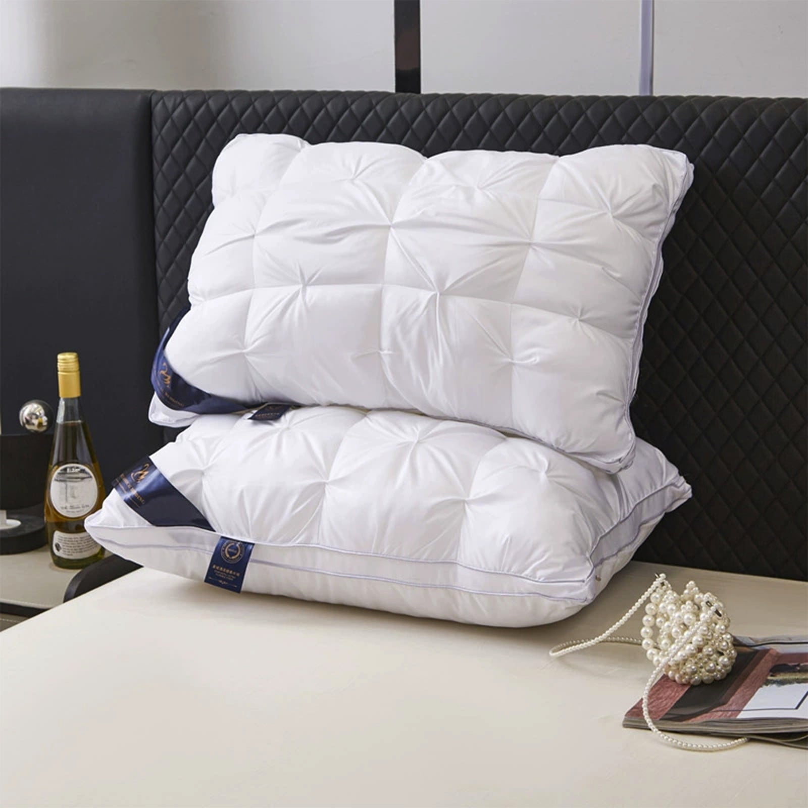 Goose Down Pillow and Feather Pillows for Neck/Back/Side Sleepers, Premium Soft Down Fill Standard Size Pillow for Sleeping, Hotel Bed Pillo - Image 4