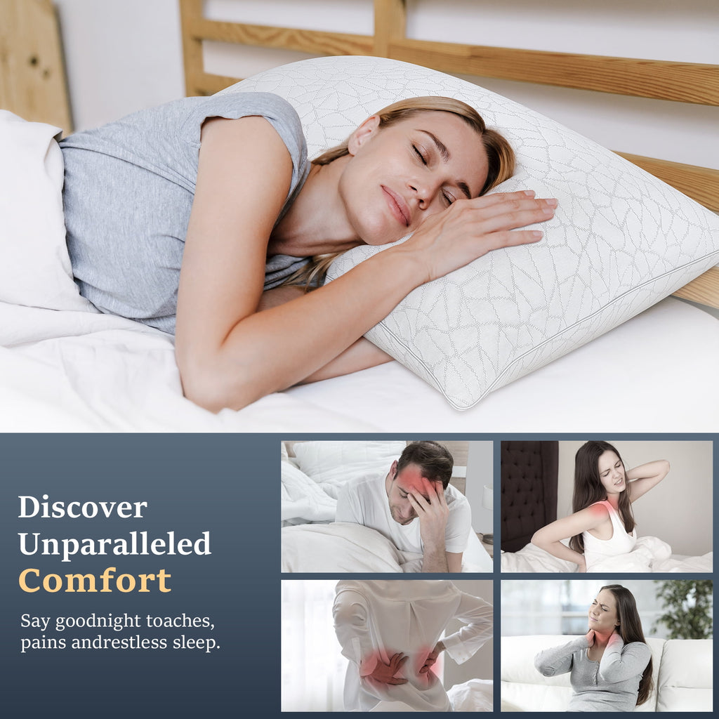 Queen Size Bed Pillows 1-Pack,2.2lb High Quality Down Alternative Filled,3D Breathable Cover,Hotel Collection Pillows... - Image 2