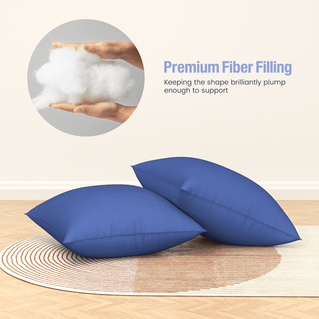 Throw Pillow Inserts Set of 2, Indoor Decorative 18x18 inches Square Pillows for Couch, Sofa, Bed, Supportive Cushion and Sham with Premium - Image 3