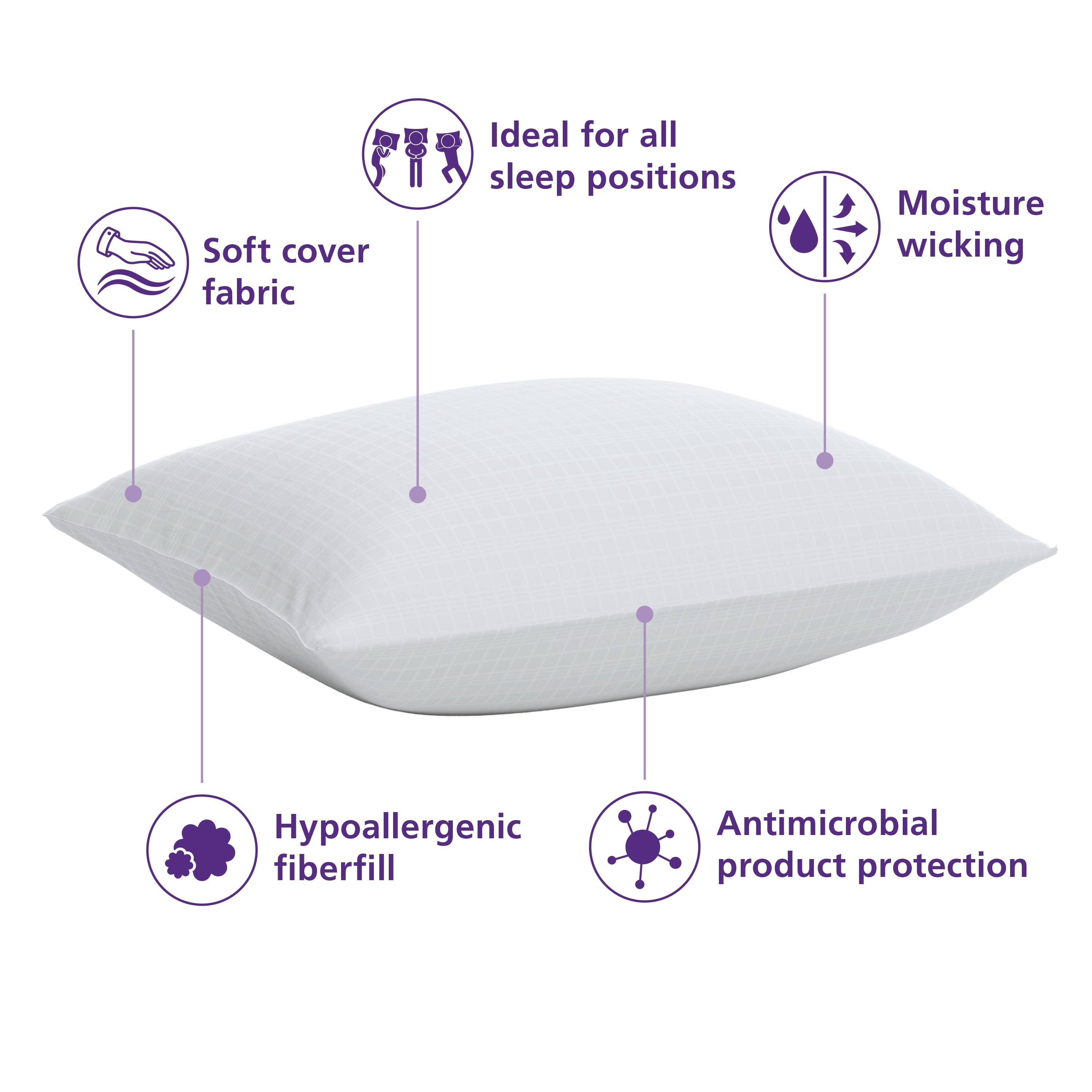 (18 pack) Comfort Complete Bed Pillow, Standard/Queen - Image 3