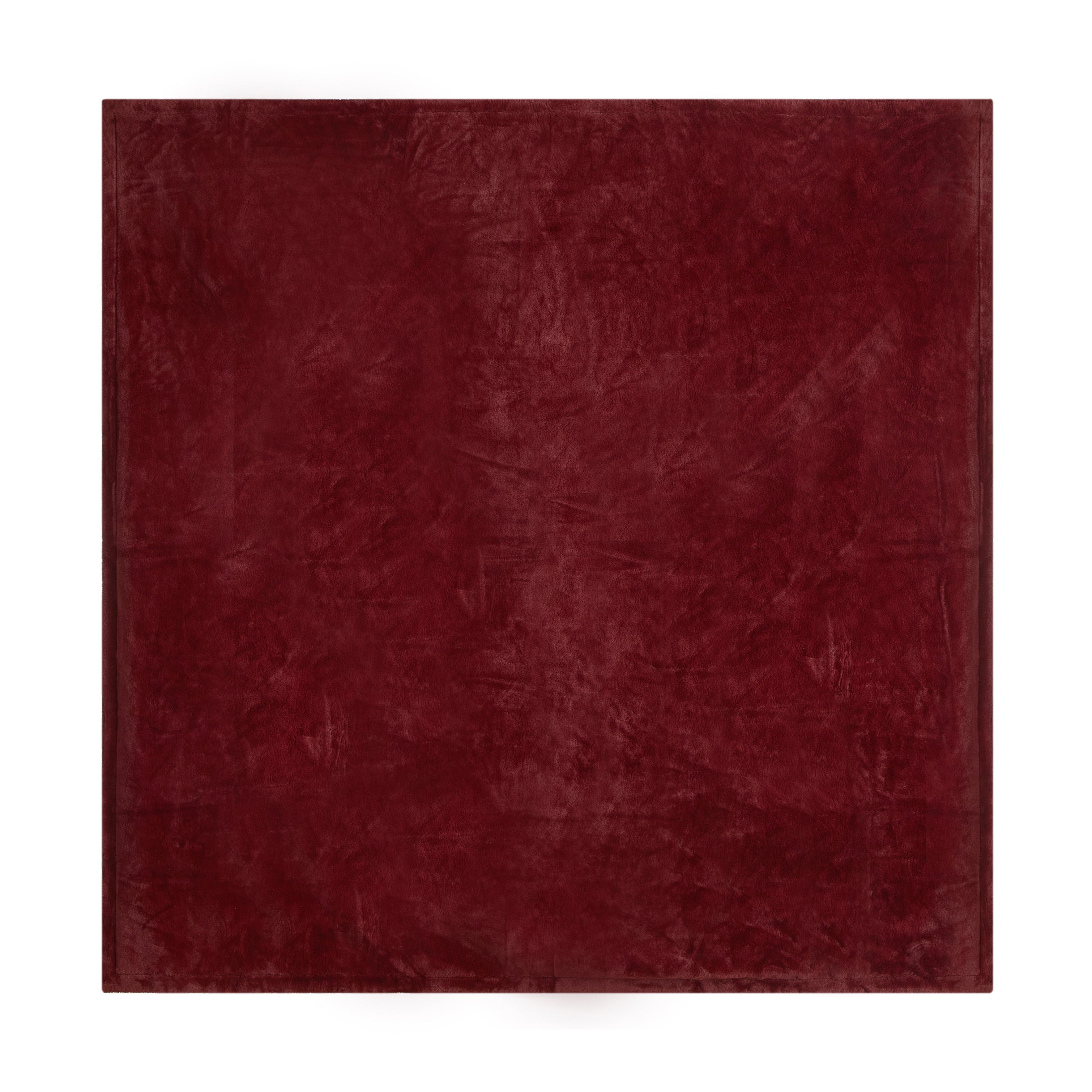 Cozy Faux Fur Super Soft luxury Blanket, Full/Queen, Luscious Merlot - Image 2