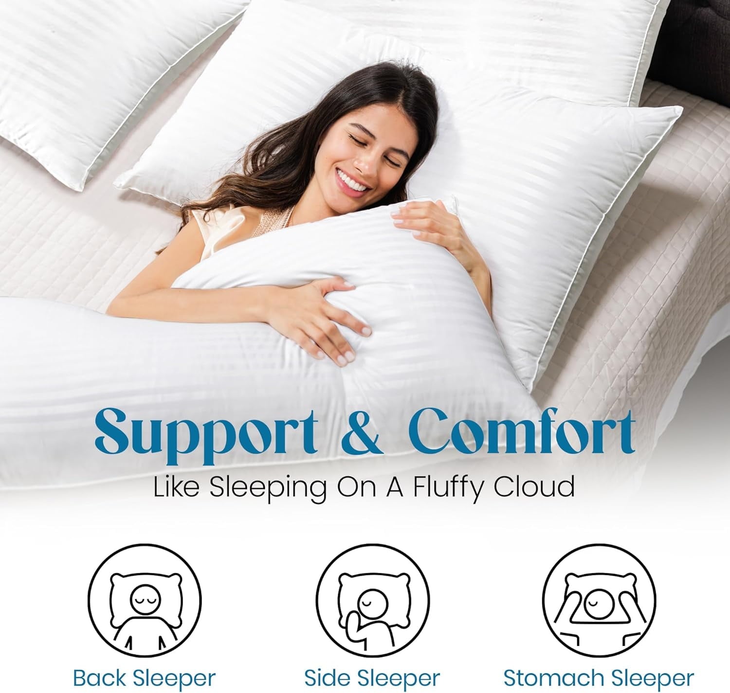 SORMAG Pillow for Beds 2 Pack Queen Size Pillows Set of 2 Hypoallergenic Hotel Down Alternative Pillow for Side and Back Sleeper 20 x 30 inc - Image 3