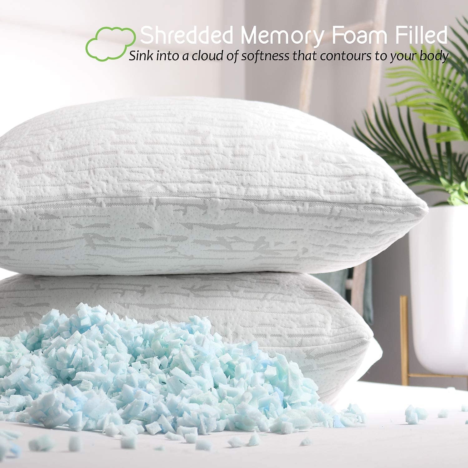Bed Pillow, Bamboo Pillows for Bed, Queen Size Pillows - Image 2