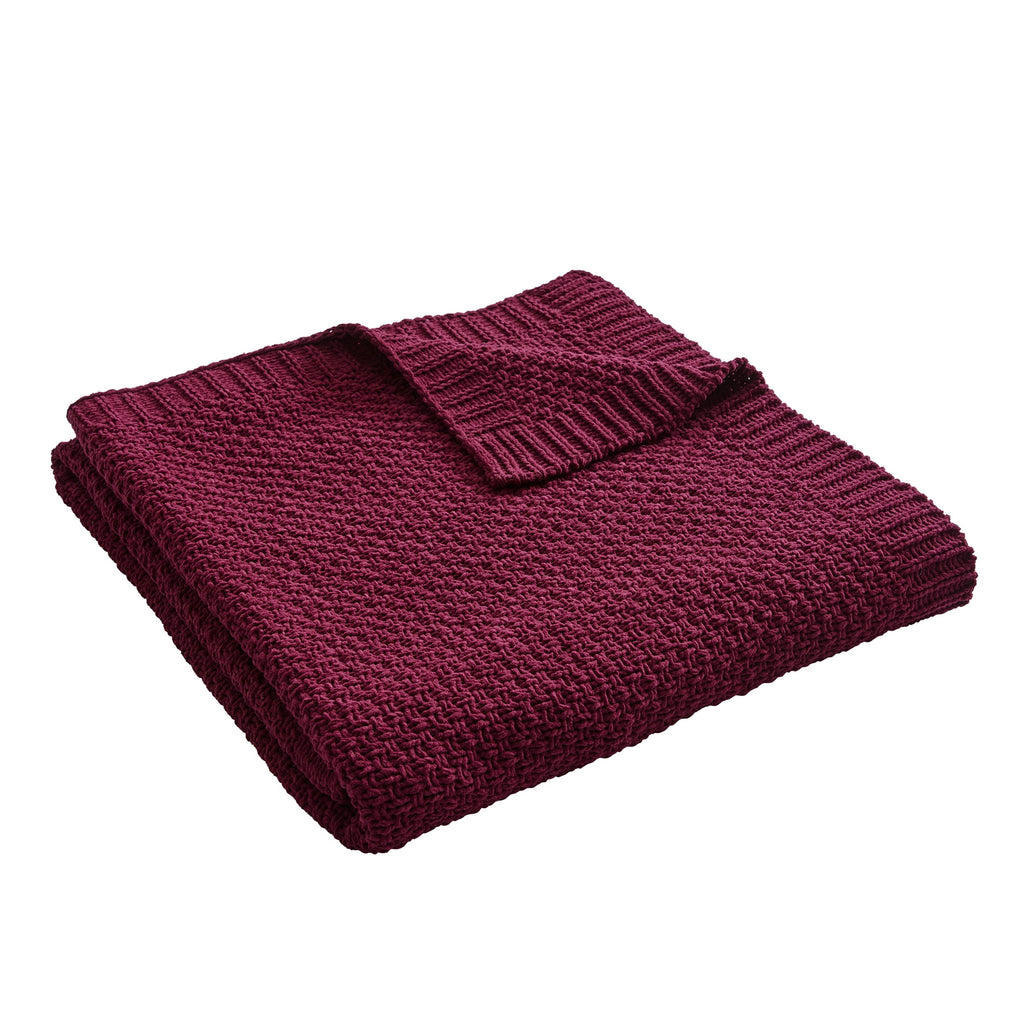 Better Homes & Gardens Chenille Knit Super Soft Oversized Throw Blanket, Merlot Wine - Image 2
