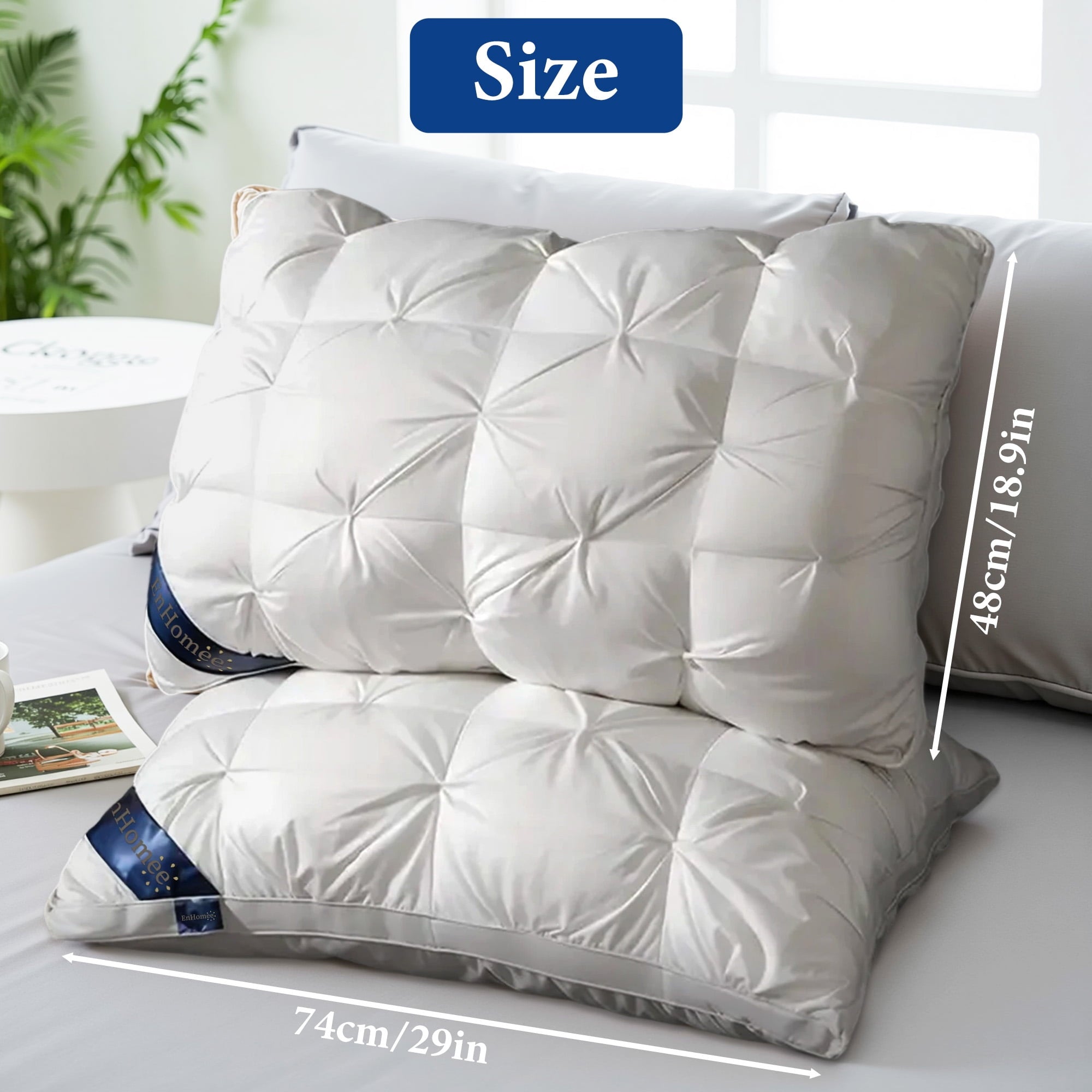 2-Pack Luxurious Hotel-Quality ,Resistant to Flattening, All-Season,White - Image 6