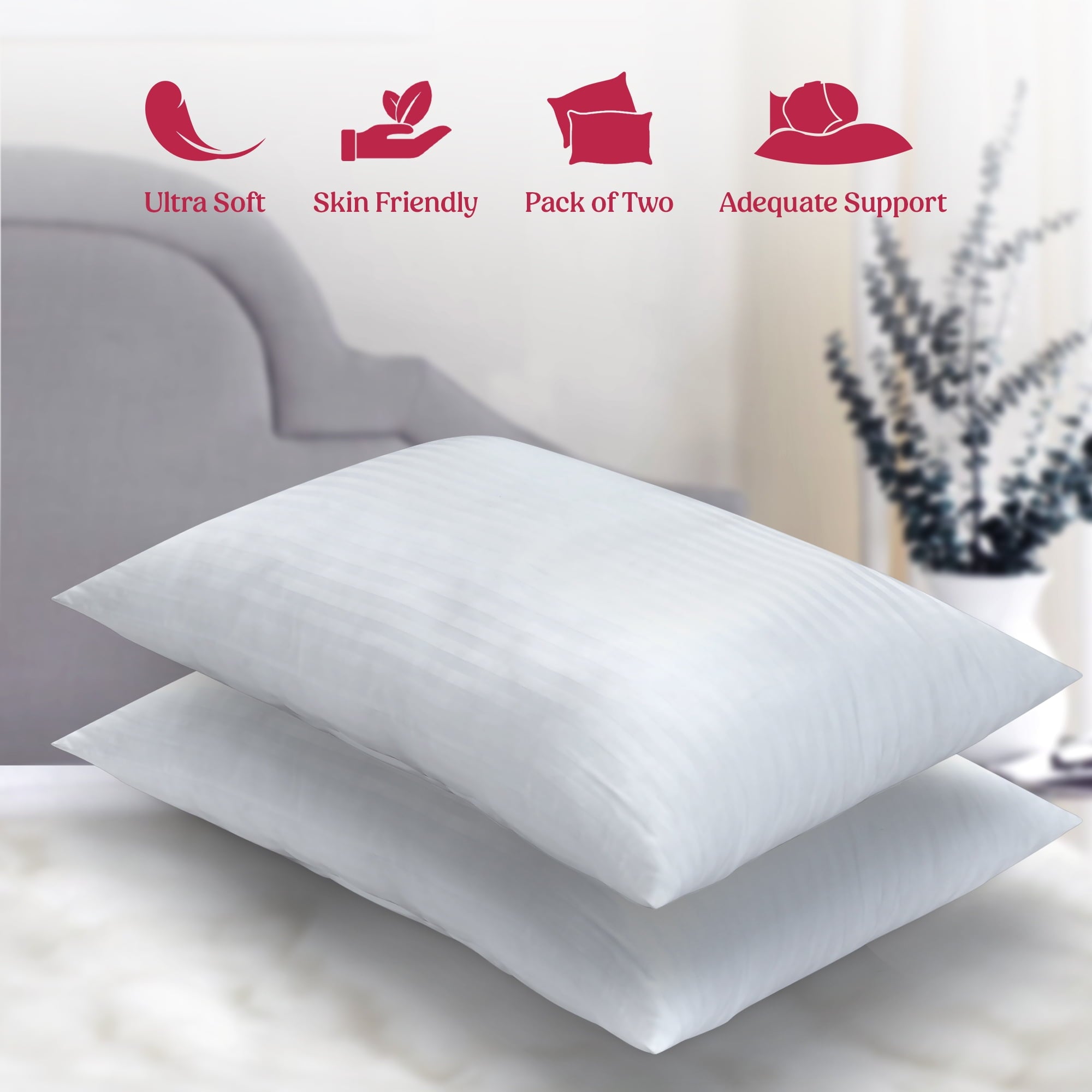 Lux Decor Collection King Bed Pillows Set of 2- Comfortable Breathable Bed Pillows for Sleeping (White, 20x36) - Image 6