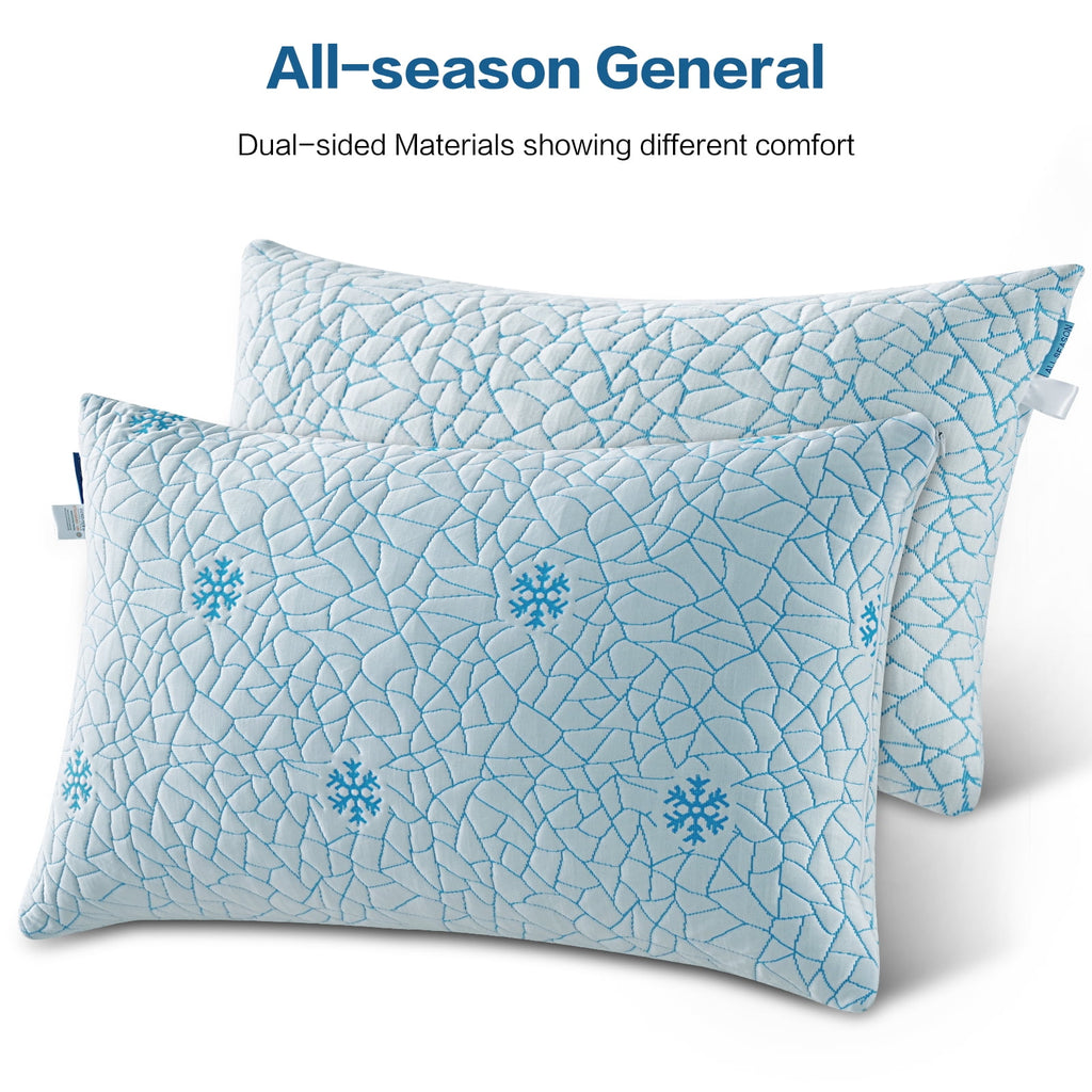 EMONIA Cooling Memory Foam Queen Pillows Set of 2,Adjustable Support & Heat Dissipation Tech for Side,Back,Stomach & Hot Sleepers, OEKO-TEX - Image 3