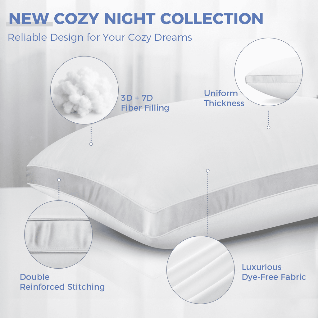 Bed Pillows King Size Set of 2, Luxury Hotel Quality,Fluffy and Supportive Gusseted Bed Pillows for Side, Back, or St... - Image 3