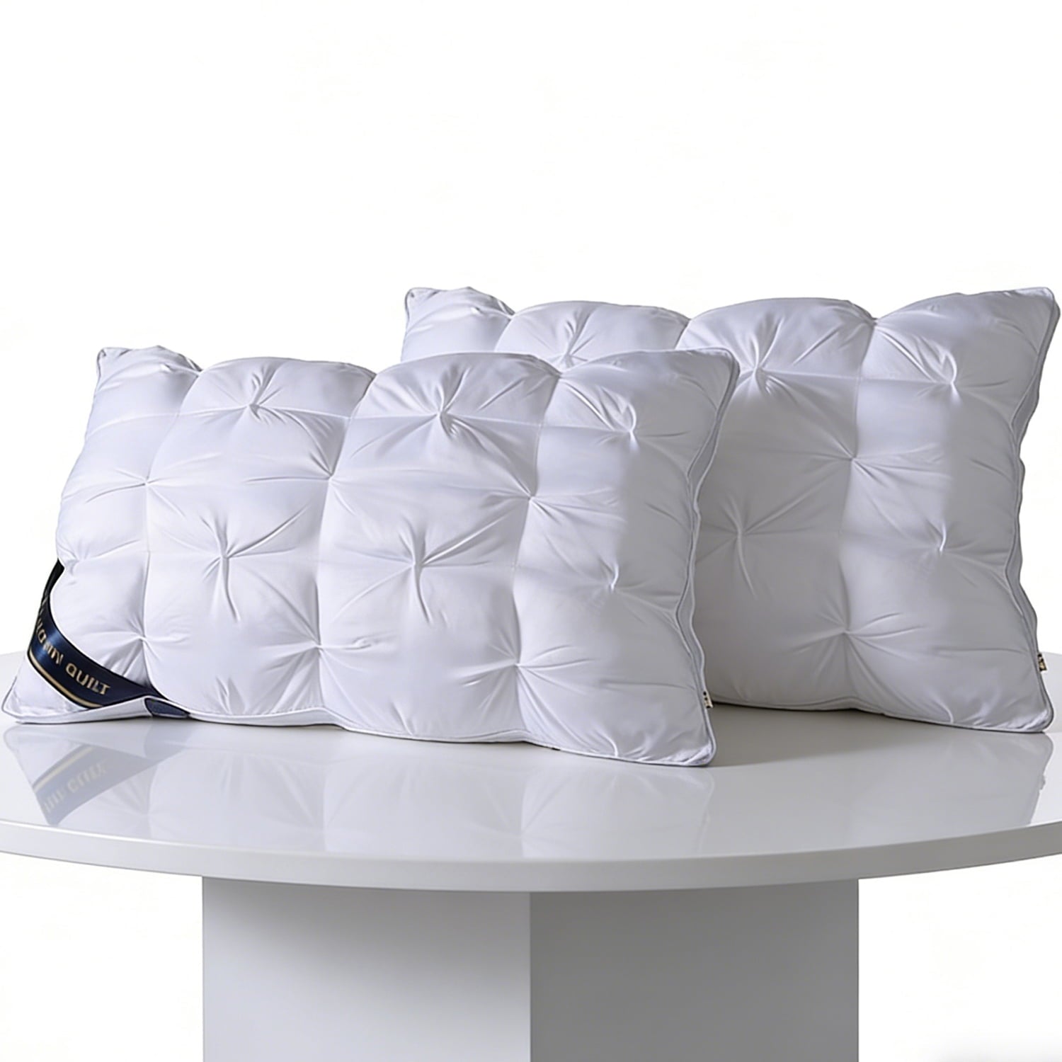 2-Pack White Twisted Bed Pillows (20" x 16.5") - Soft Plush Down Alternative, Breathable and Hypoallergenic, Standard... - Image 4