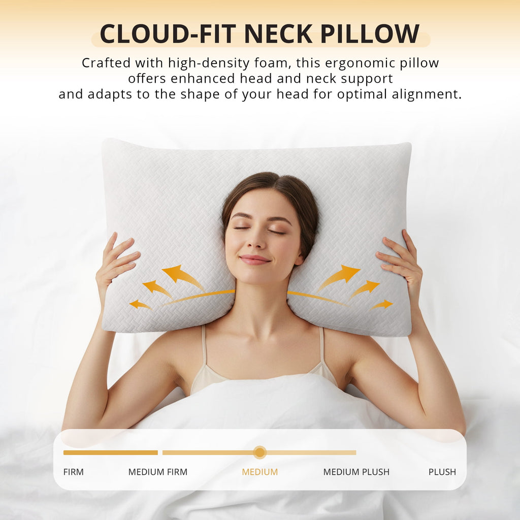 2 Pack Bed Pillow, Shredded Gel Memory Foam Pillow, Standard Queen, Medium, Made in USA - Image 6
