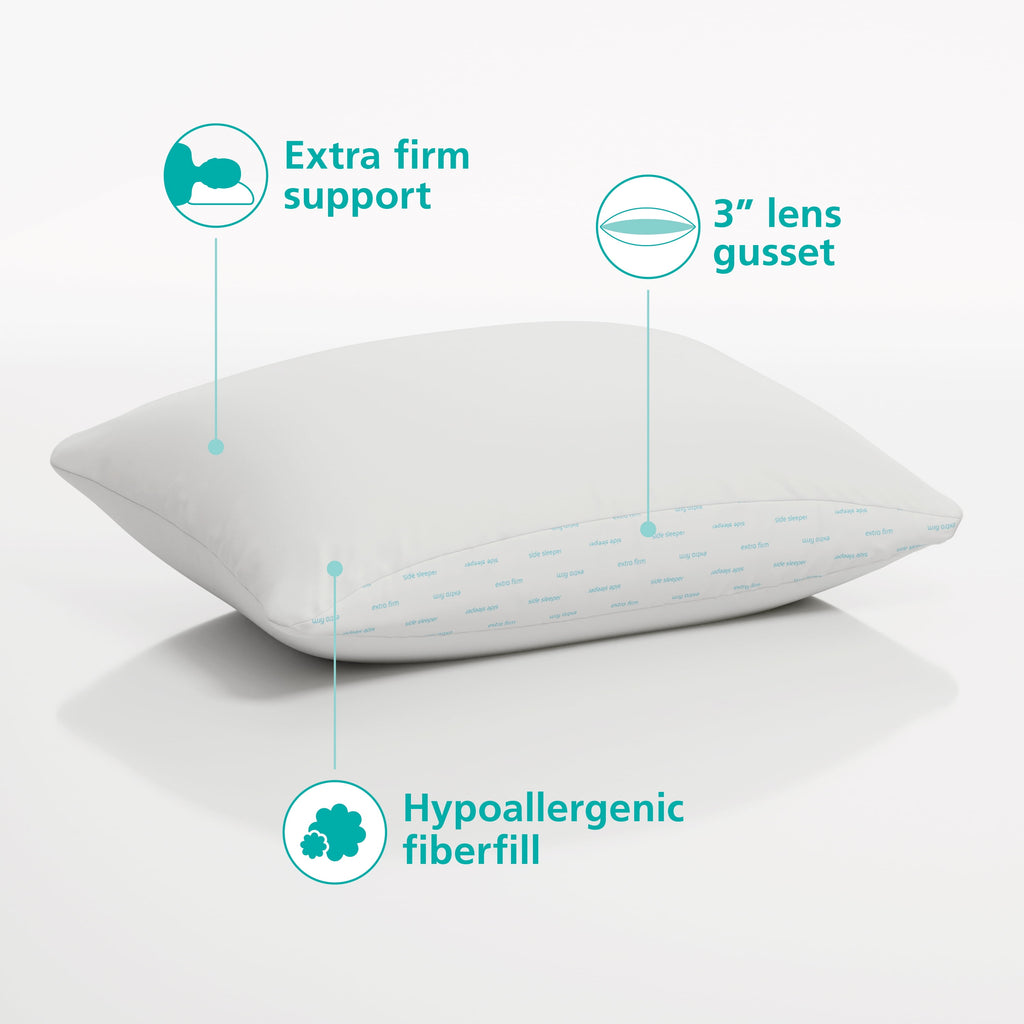 Back & Side Sleeper Bed Pillow, Standard/Queen - Extra Firm Support (4 Pack) - Image 2