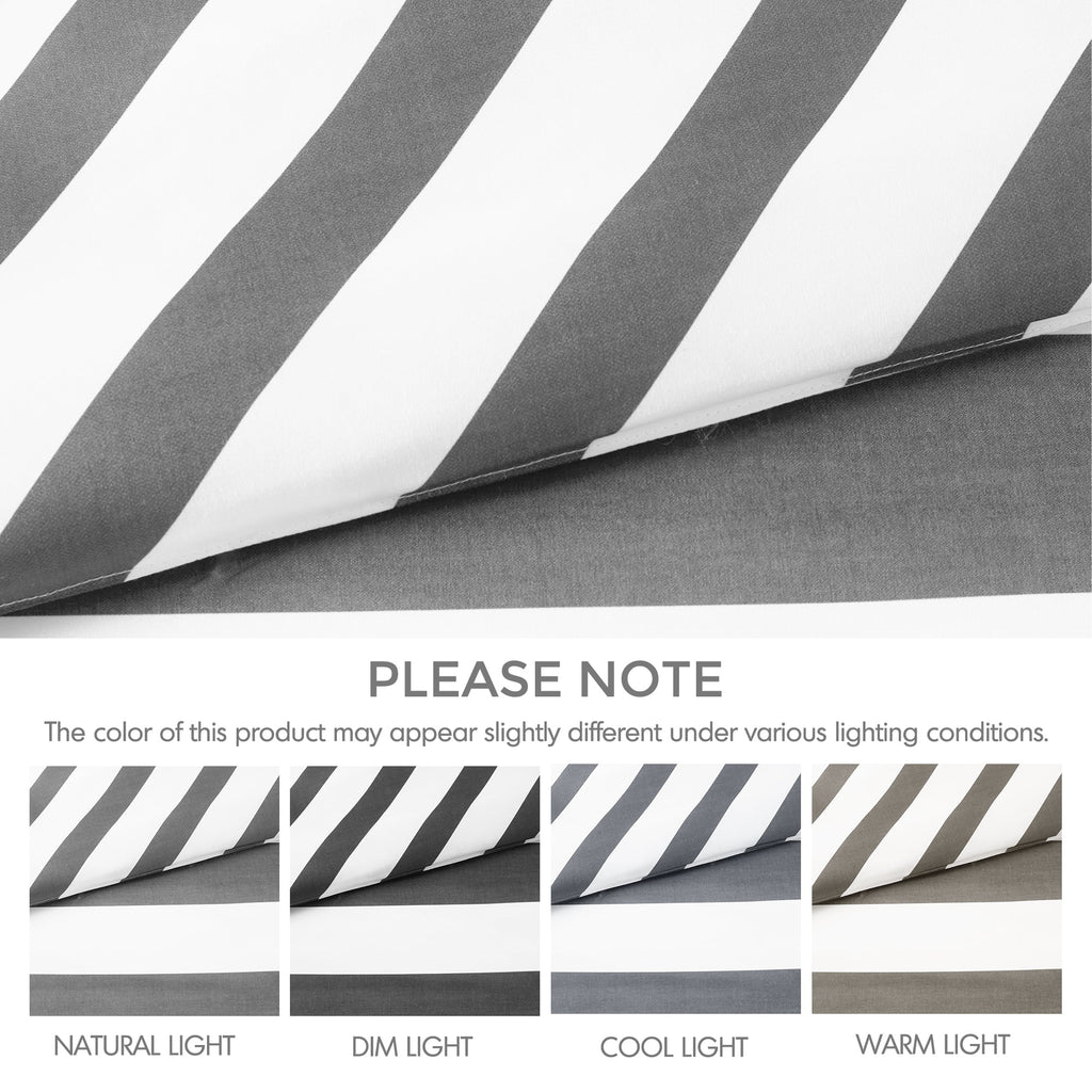 Regency Heights Full/Queen Size Comforter Sets, 3-Piece Bedding Set Full/Queen, Reversible Striped Comforter Bed Set, Charcoal - Image 3