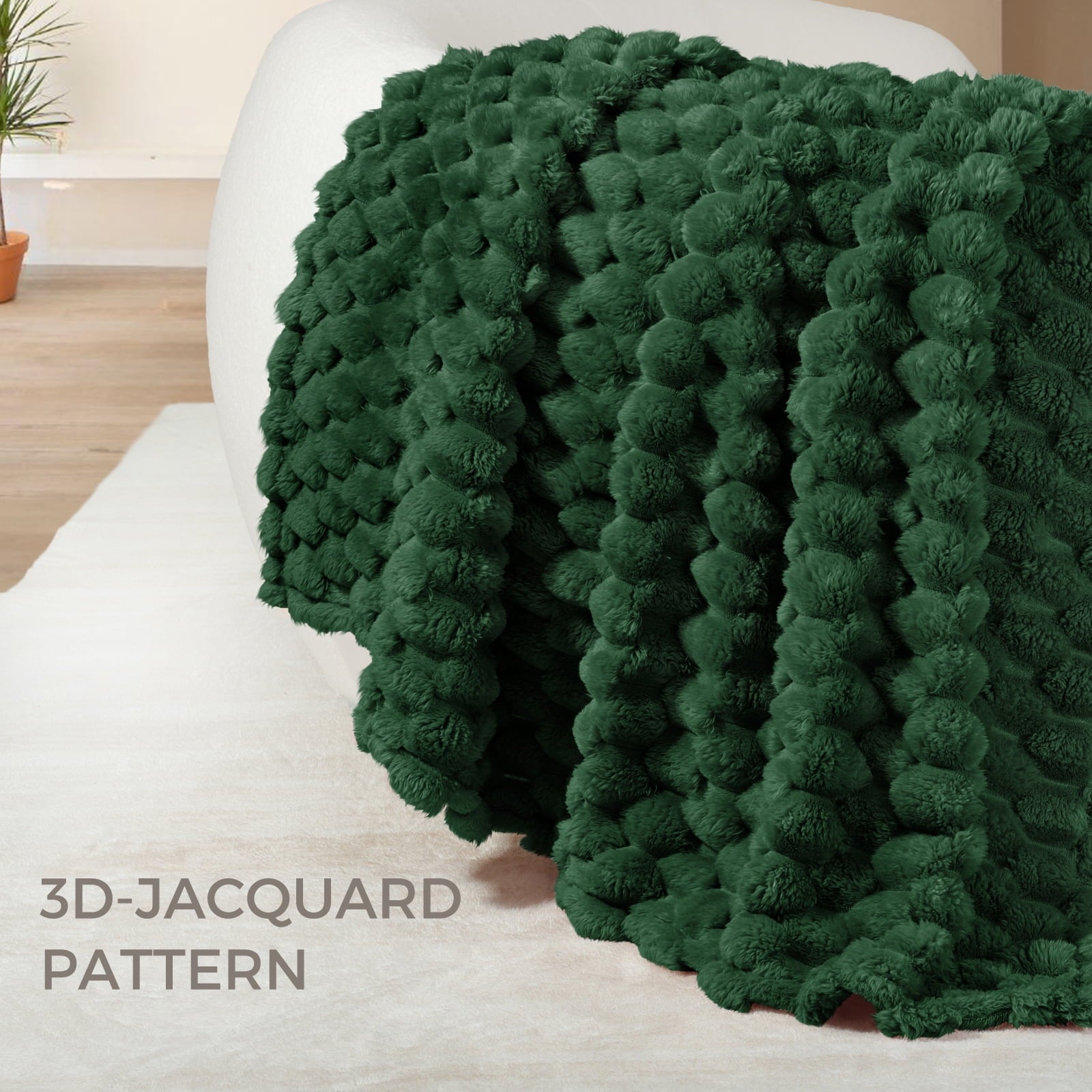 50"x60" Throw Blanket for Couch with Expanded 3D-Jacquard Pattern, Fuzzy Soft Cozy Exquisite Blankets or All Season, ... - Image 6