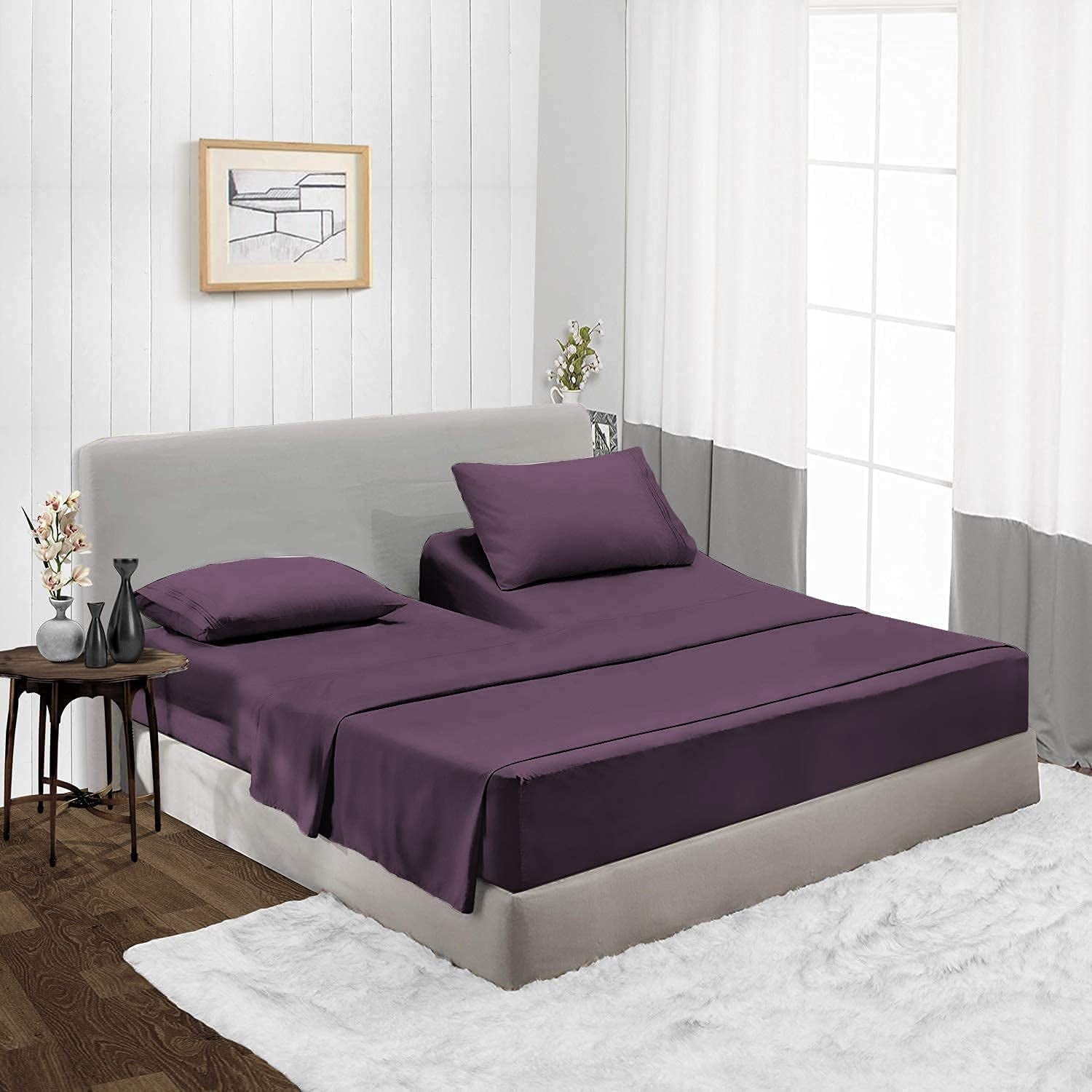 Top Split-King: Adjustable King Bed Sheets - Bed Sheet Set - 100% Egyptian Cotton - 800 Thread Count - 15 Inch Deep P... - Image 4