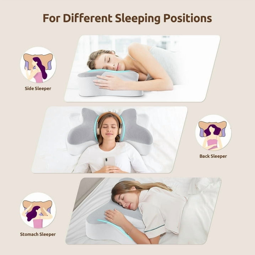Cervical Pillow for Sleeping Memory Foam Neck Pain Relief Contour Orthopedic Ergonomic Pillows for Women Side Sleeper... - Image 3