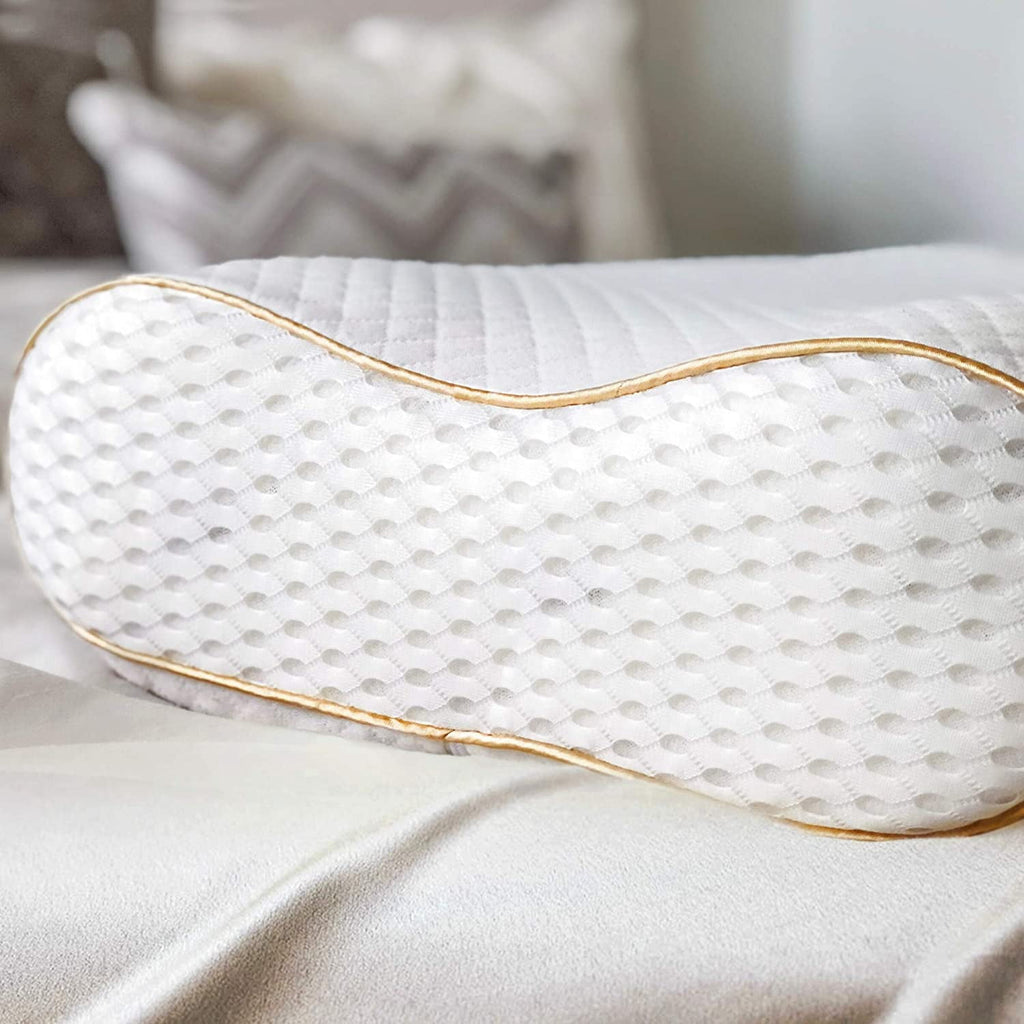 Queen Memory Foam Pillow + Extra Pillowcase, Bed Pillow for Neck & Shoulders for Adult - Image 5
