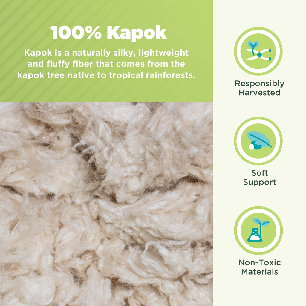 Kapok 20x26" Standard Bed Pillow – Organic Cotton Fabric Soft Sleeping Pillow - Made in USA - Image 3
