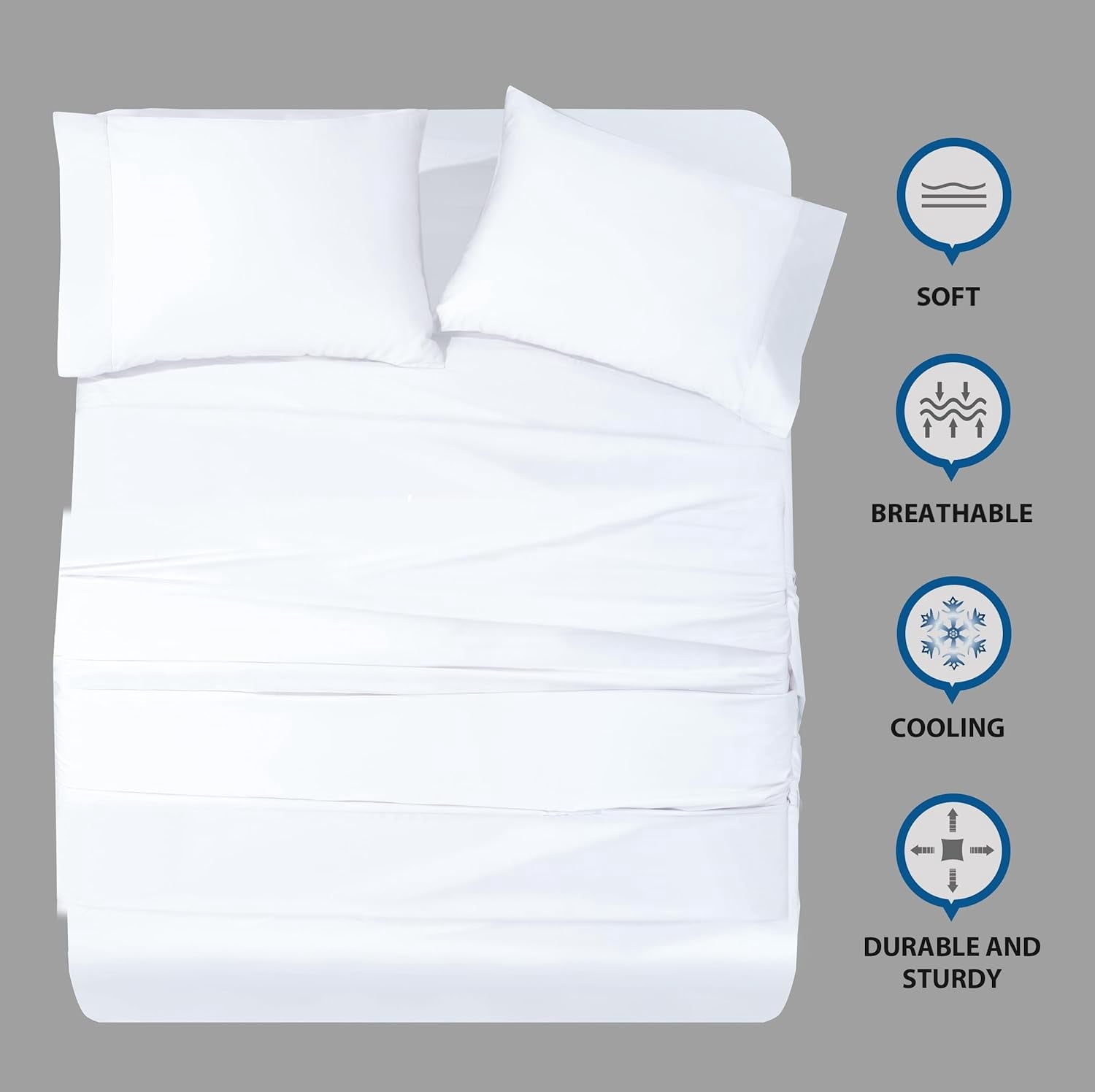 Bed Sheets Set 4 Pieces, 600 TC 100% Egyptian Cotton Bed Sheets, Breathable, Soft & Silky Sateen Weave Fits Mattress ... - Image 3