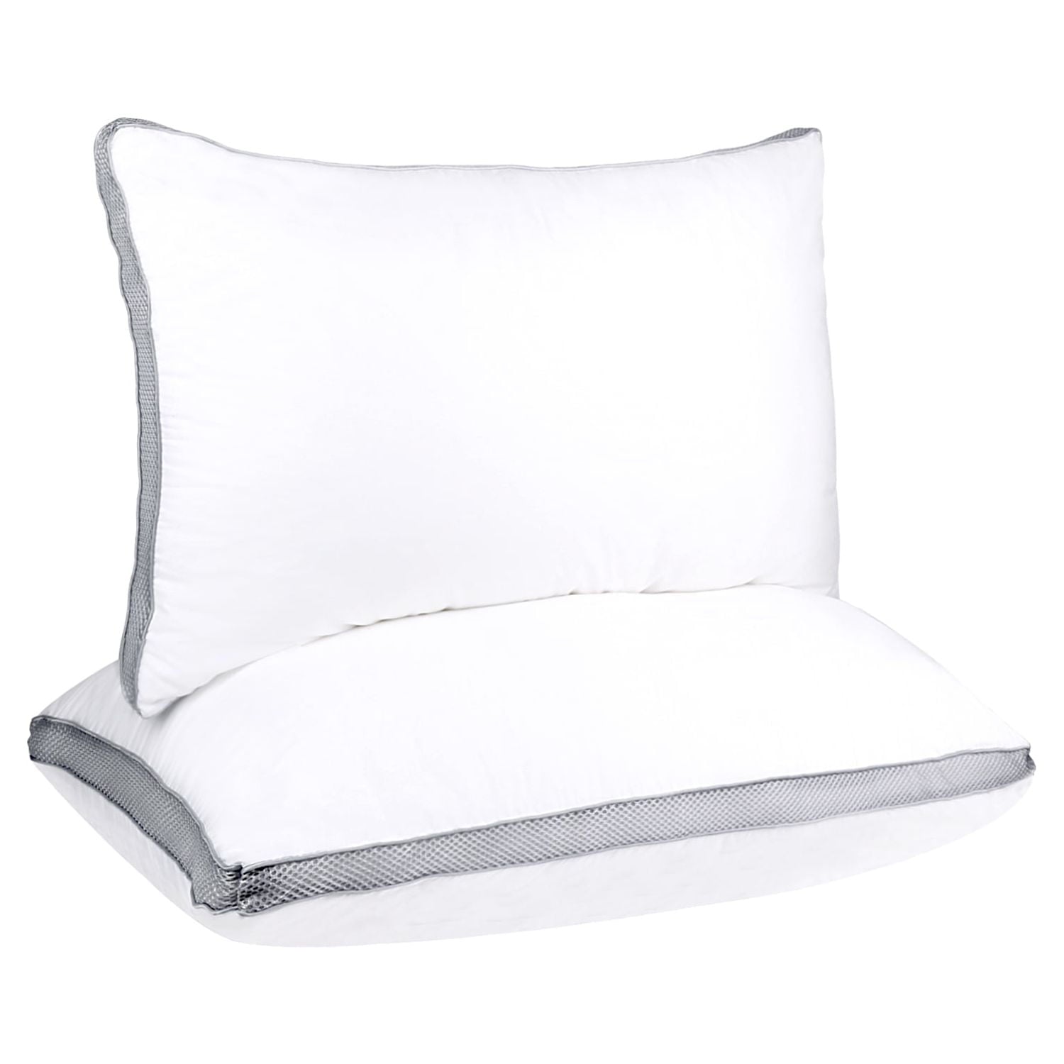 2 Pack Cotton Down Alternative Pillows,Queen Size Bed Pillows Gusseted Hypoallergenic - Image 2
