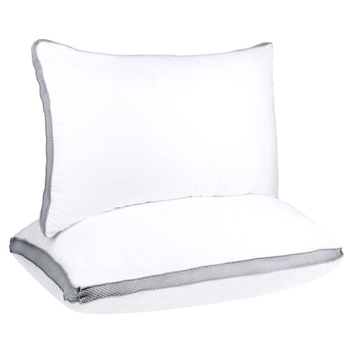 2 Pack Cotton Down Alternative Pillows,Queen Size Bed Pillows Gusseted Hypoallergenic - Image 2