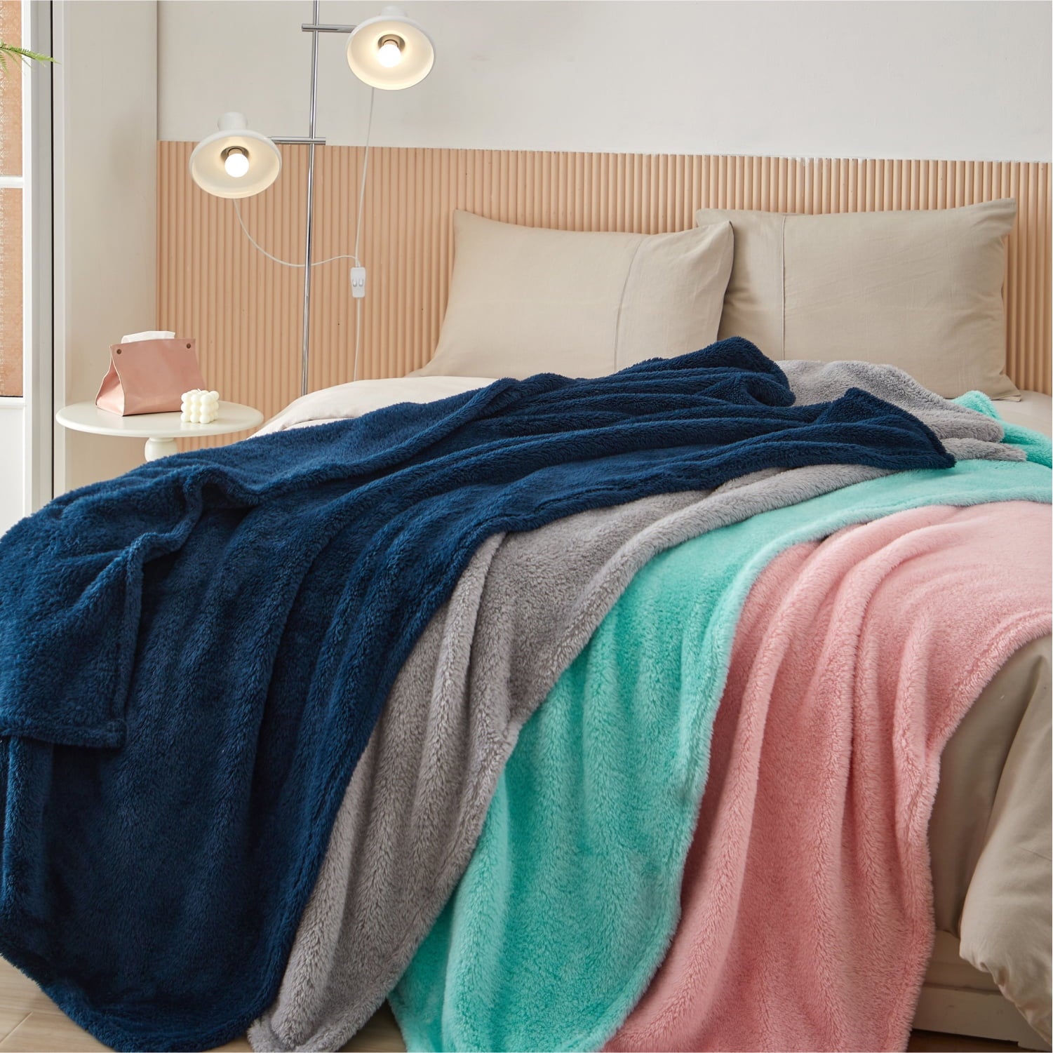 Soft, Navy Blue, Oversized, Fuzzy, Throw Blanket for Kids, 72 x 50 inches - Image 5