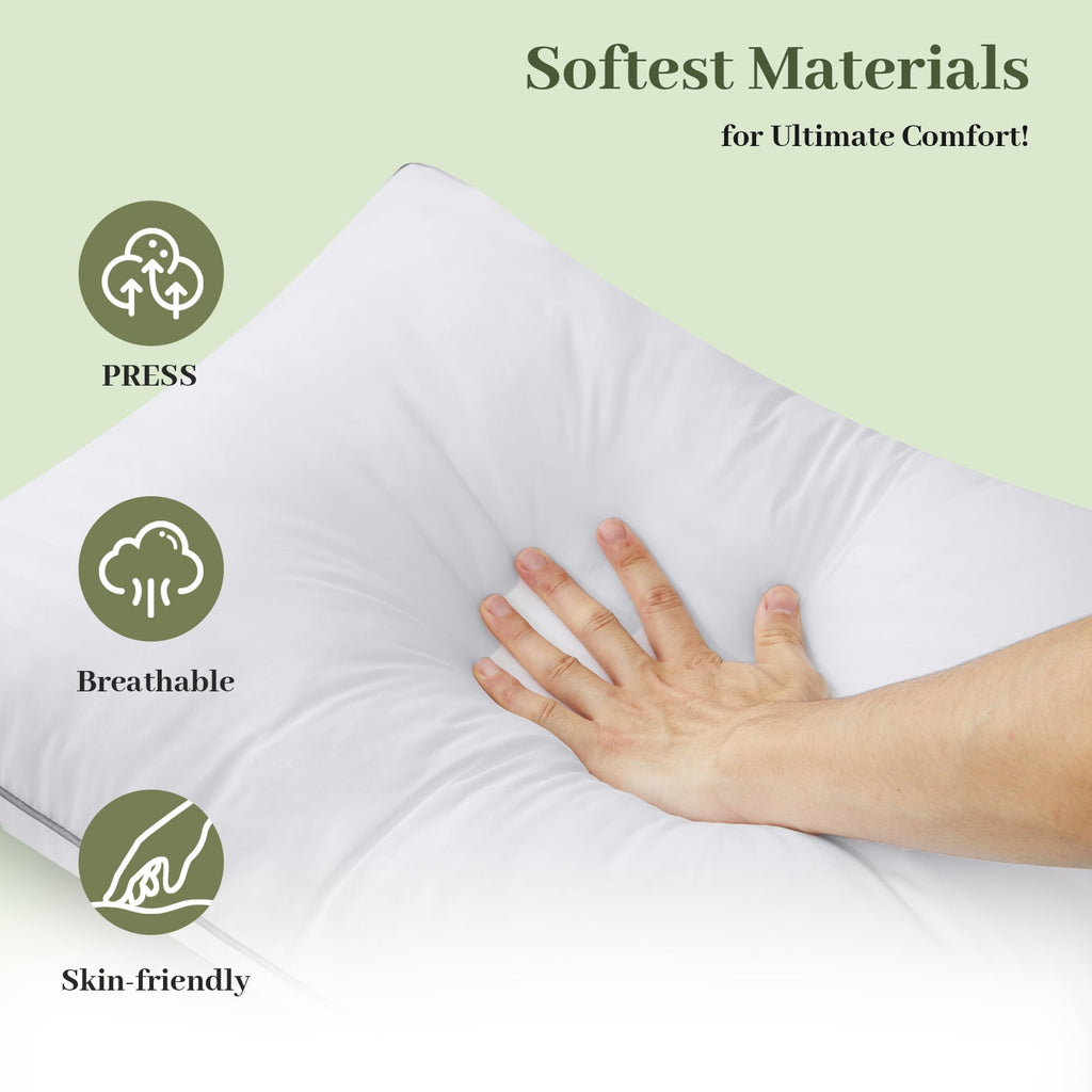 Pillows Standard Size Set of 2, Hotel Quality, Down Alternative Gusseted Bed Pillows for Side, Back, And Stomach Slee... - Image 2