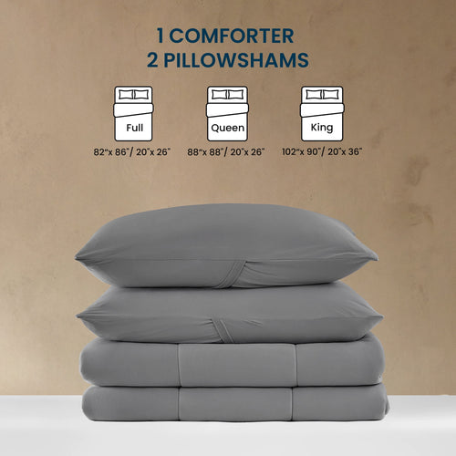 Sleep Zone 3 Pieces Jersey Knit Bedding Sets with 1 Comforter and 2 Pillow Shams, Soft and Breathable Comforter Set with Women, Men, Adults, - Image 2