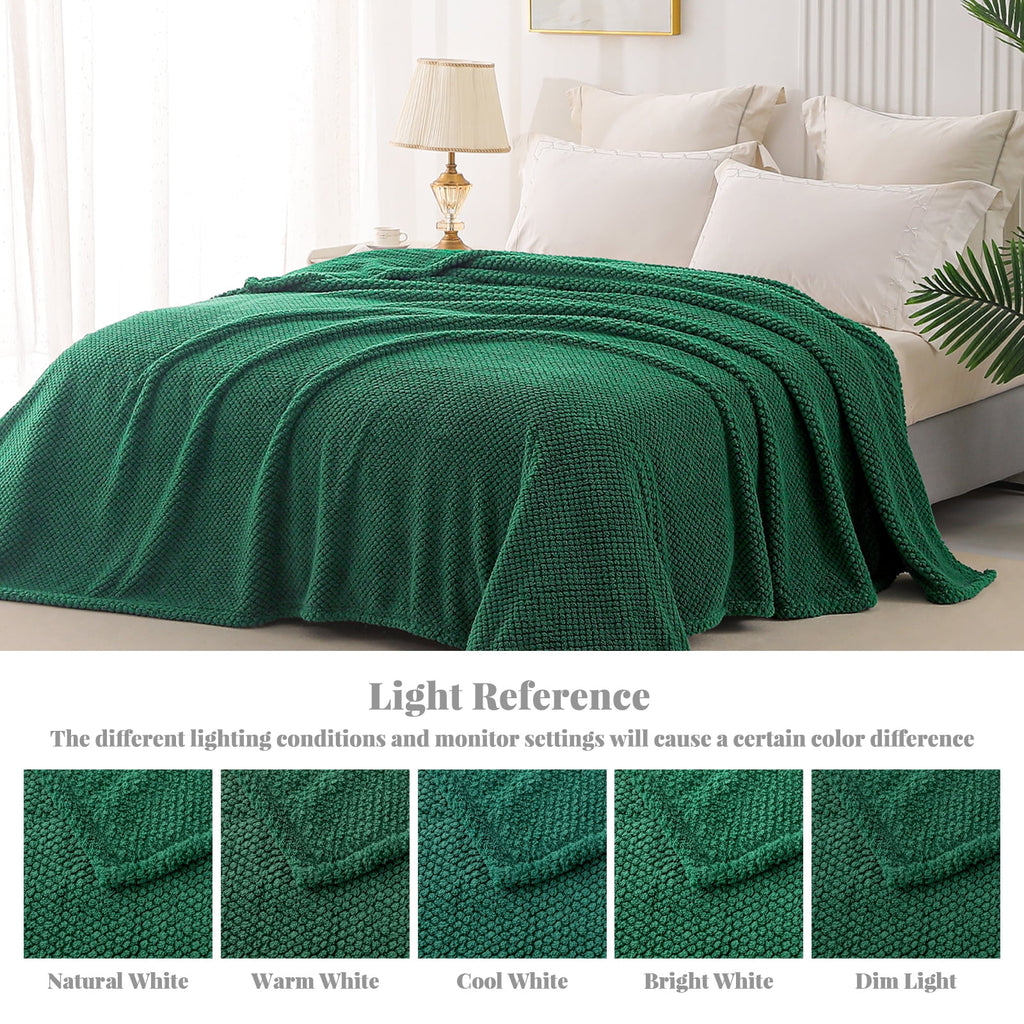 Fuzzy Fleece 50"x70" Throw Blanket for Couch, Fluffy Warm Soft Jacquard Blankets for Fall Winter, Lightweight and Coz... - Image 6